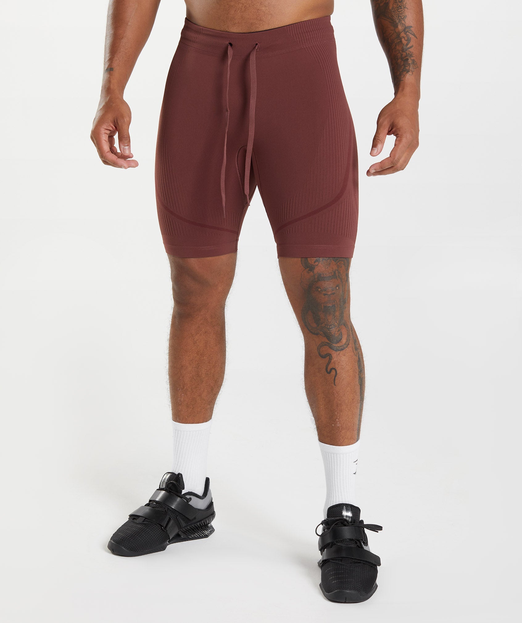 Burgundy Men's Gymshark 315 Seamless 1/2 Shorts | BAIYPF-436