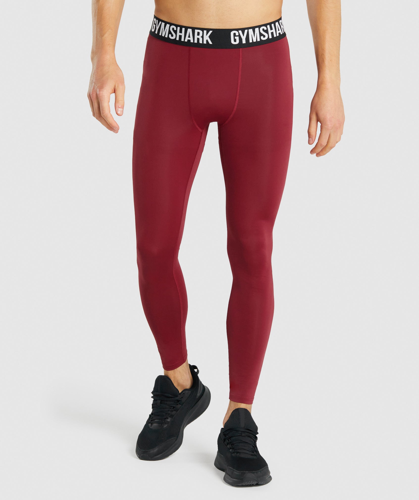 Burgundy Men's Gymshark Element Baselayer Leggings | YHNXVU-980