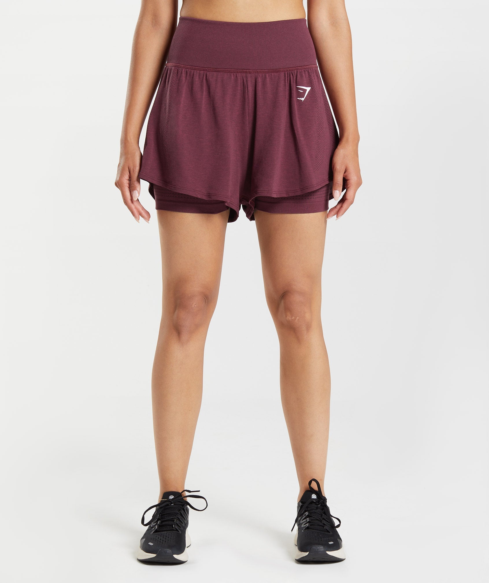 Burgundy Women's Gymshark Vital Seamless 2.0 2-in-1 Shorts | LHFADO-437