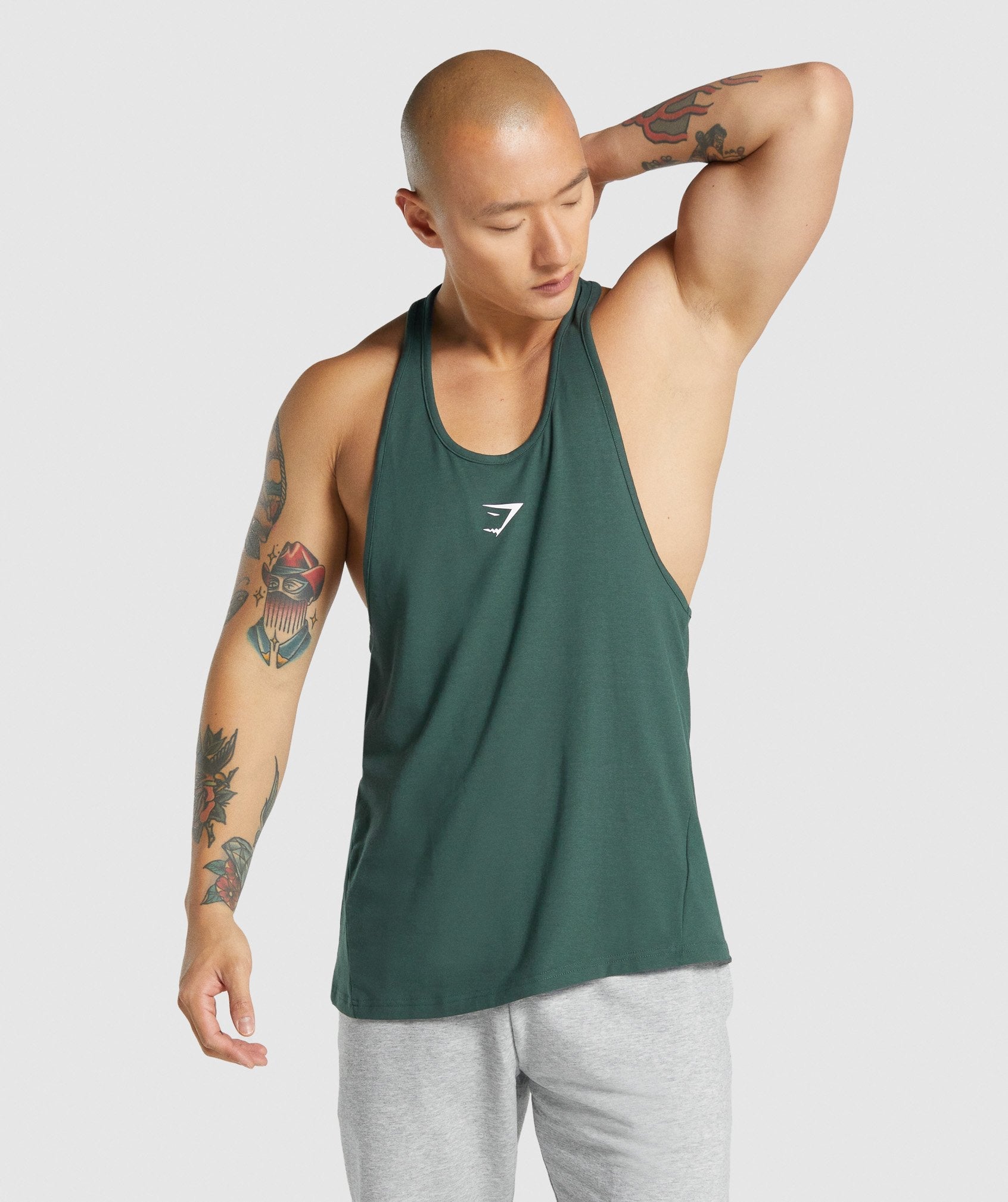 Dark Green Men's Gymshark Critical 2.0 Stringer Vest | JEKSYF-927