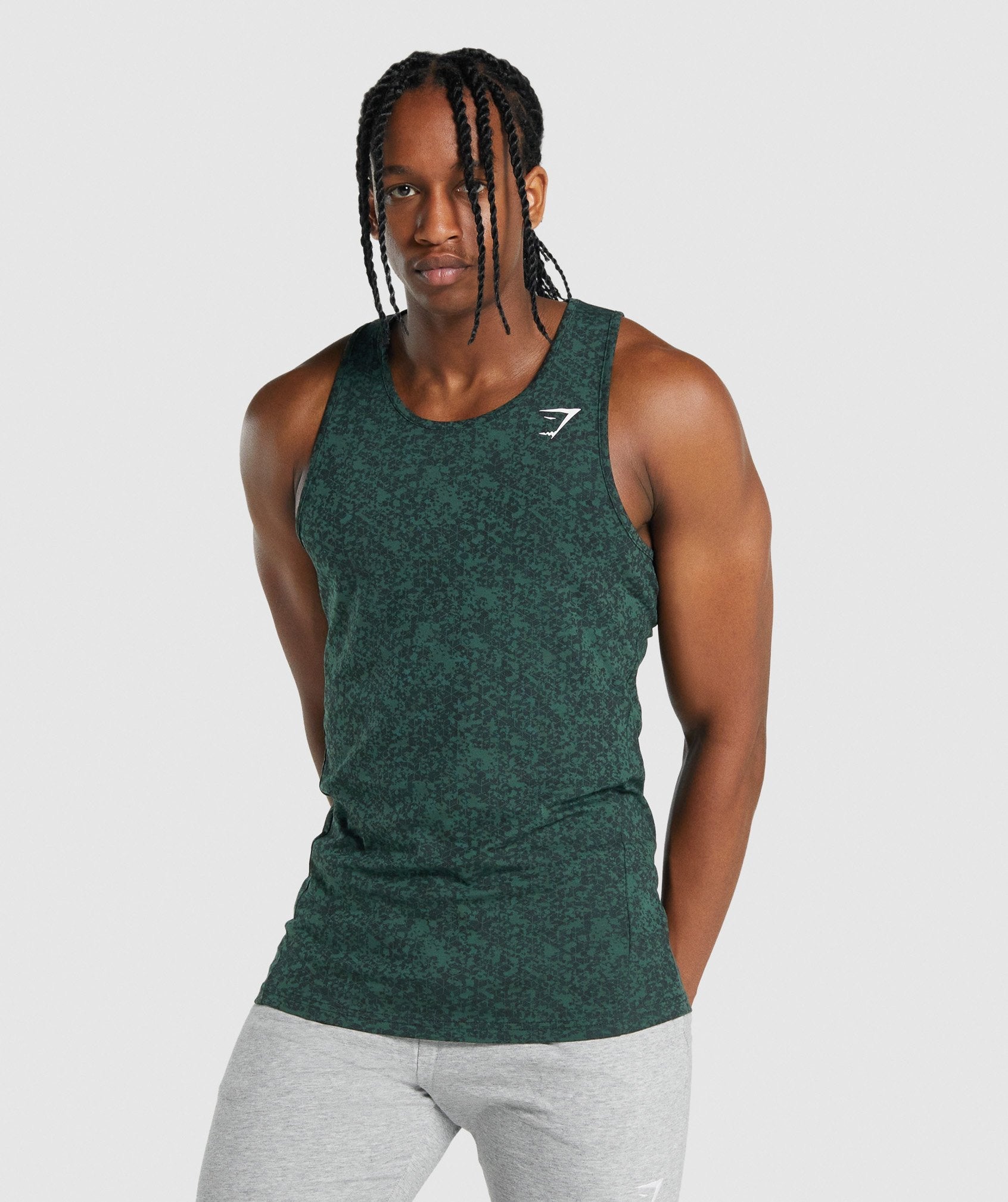 Dark Green Men's Gymshark Critical 2.0 Tanks | YZGTWM-853