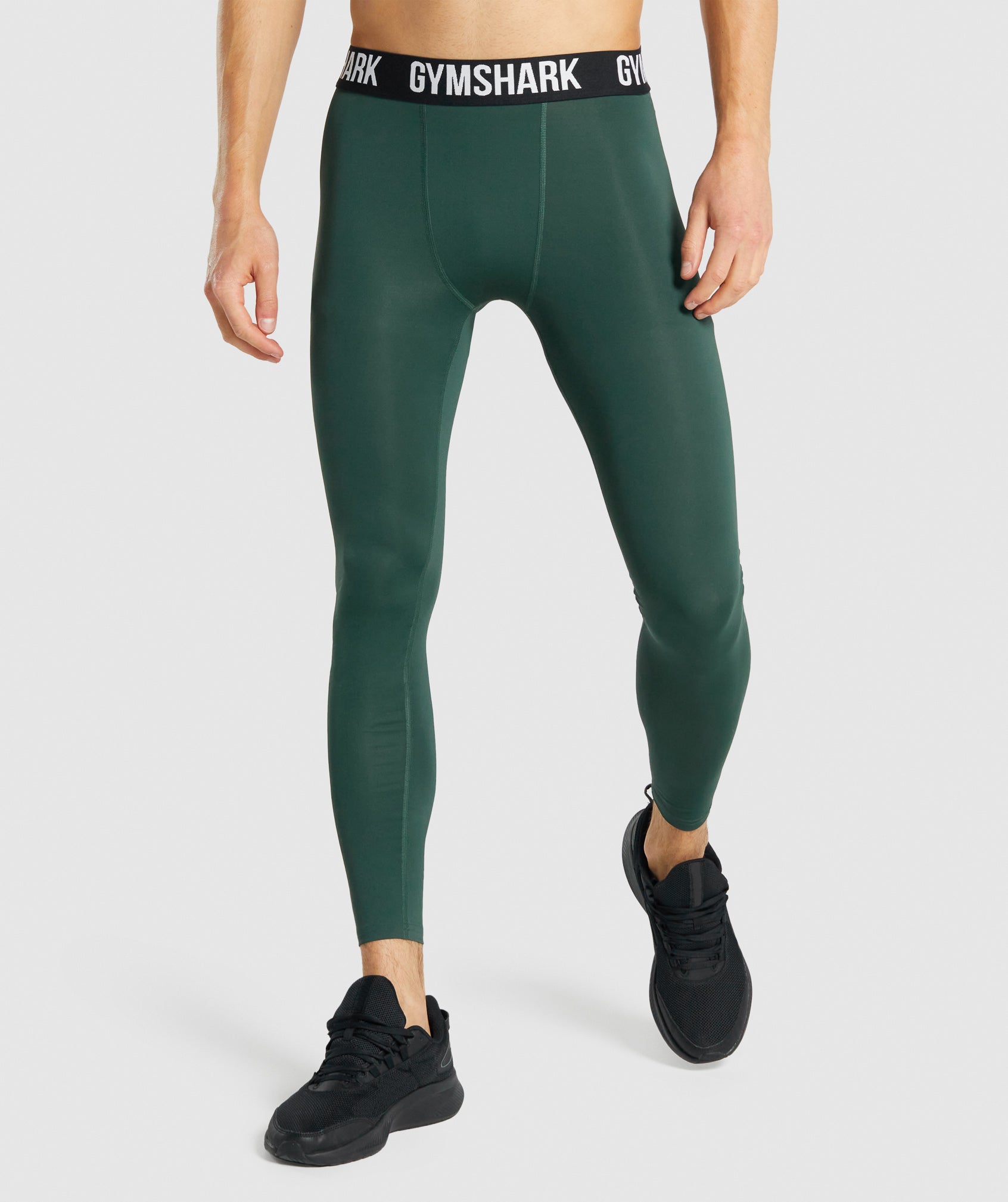 Dark Green Men's Gymshark Element Baselayer Leggings | FWYMZU-375