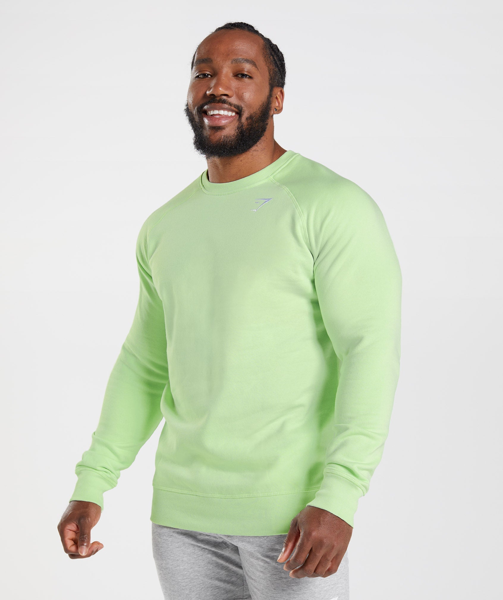 Green Men's Gymshark Crest Sweatshirts | JKBMAN-814