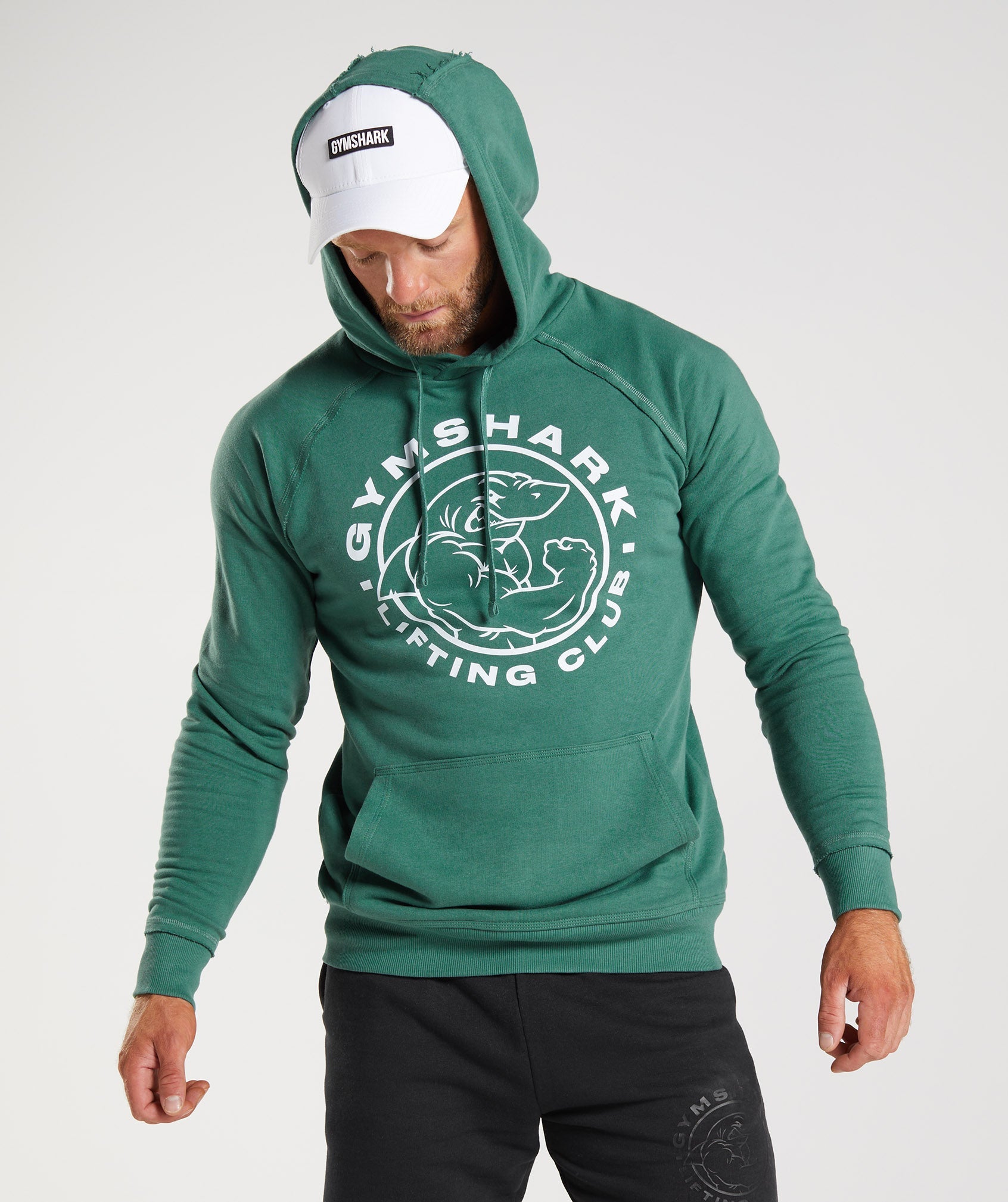 Green Men's Gymshark Legacy Hoodie | IALREF-062