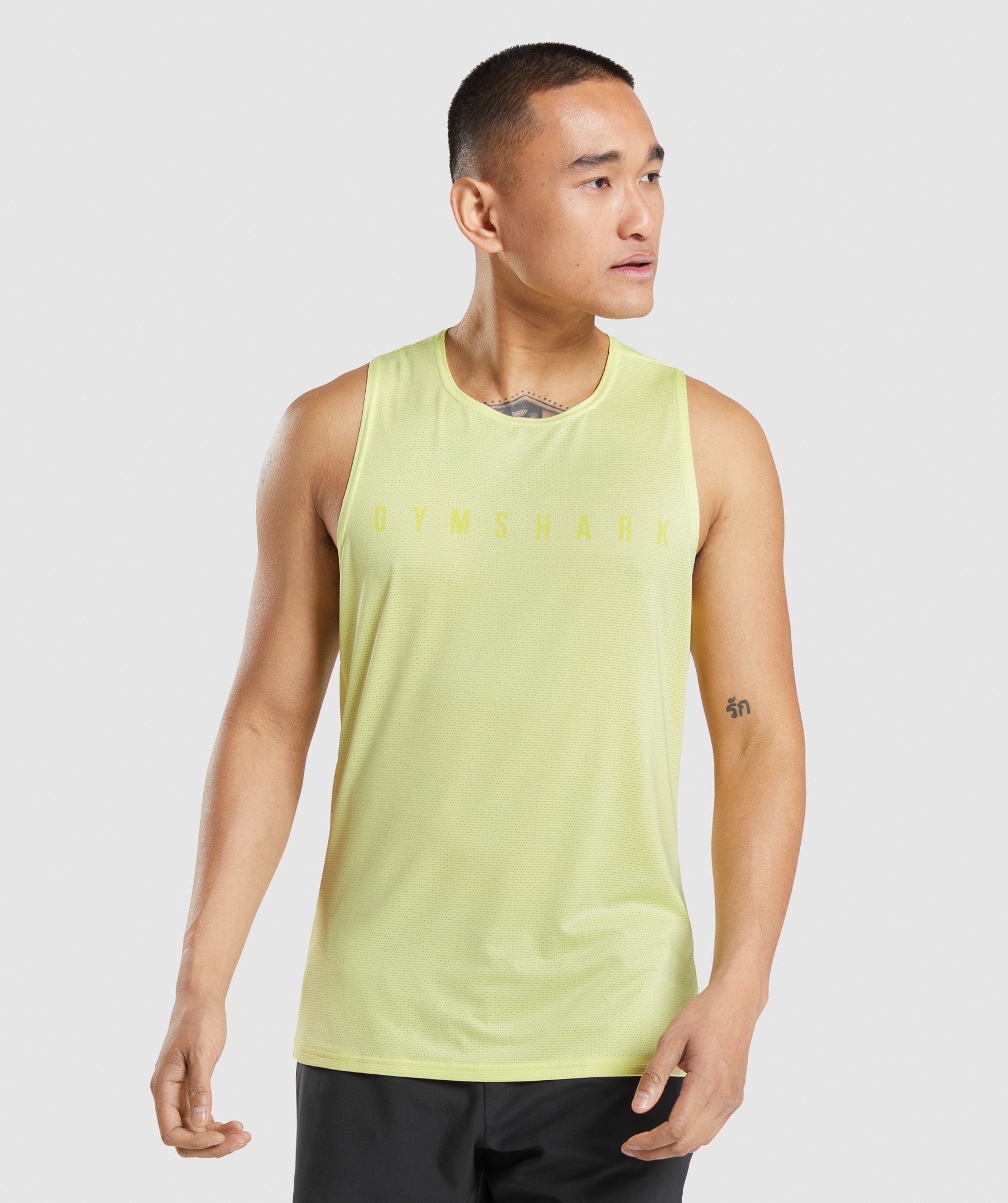 Green Men's Gymshark Sport Stripe Tanks | BMOTVC-609