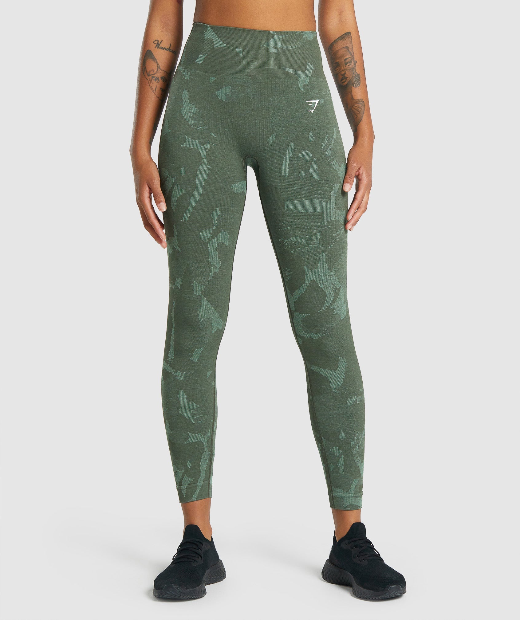 Green Women's Gymshark Adapt Camo Seamless Leggings | TOZGDA-135