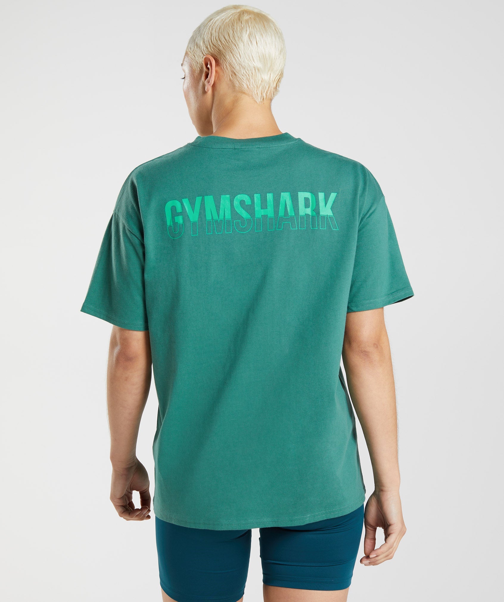 Green Women's Gymshark Fraction Oversized T Shirts | SVOWAE-893