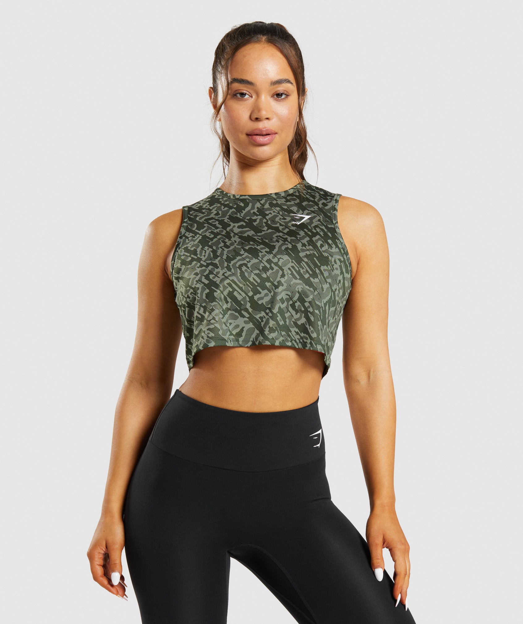 Green Women's Gymshark Training Crop Tanks | RCUIKO-569