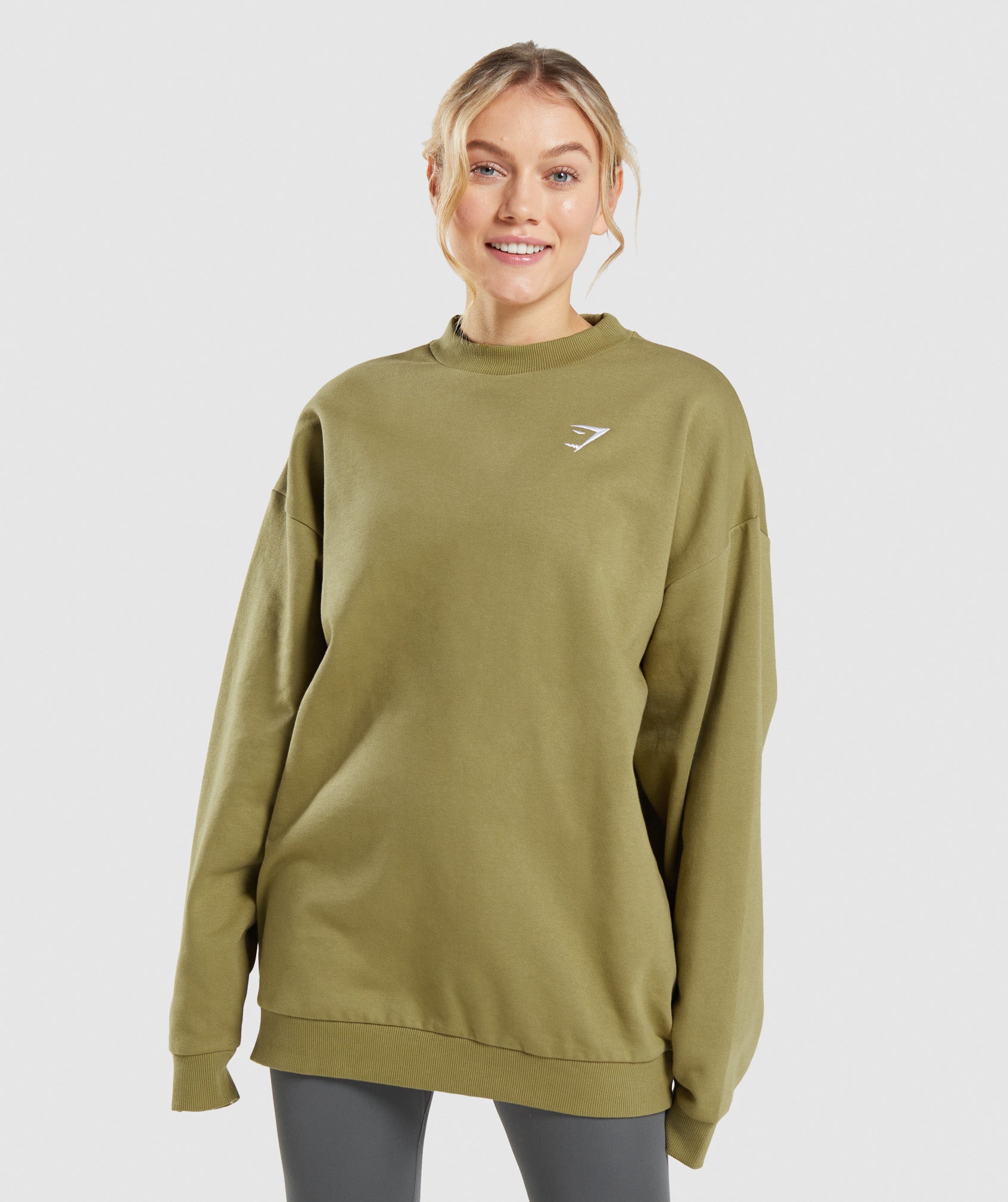 Green Women's Gymshark Training Oversized Sweatshirts | MJNOEC-258