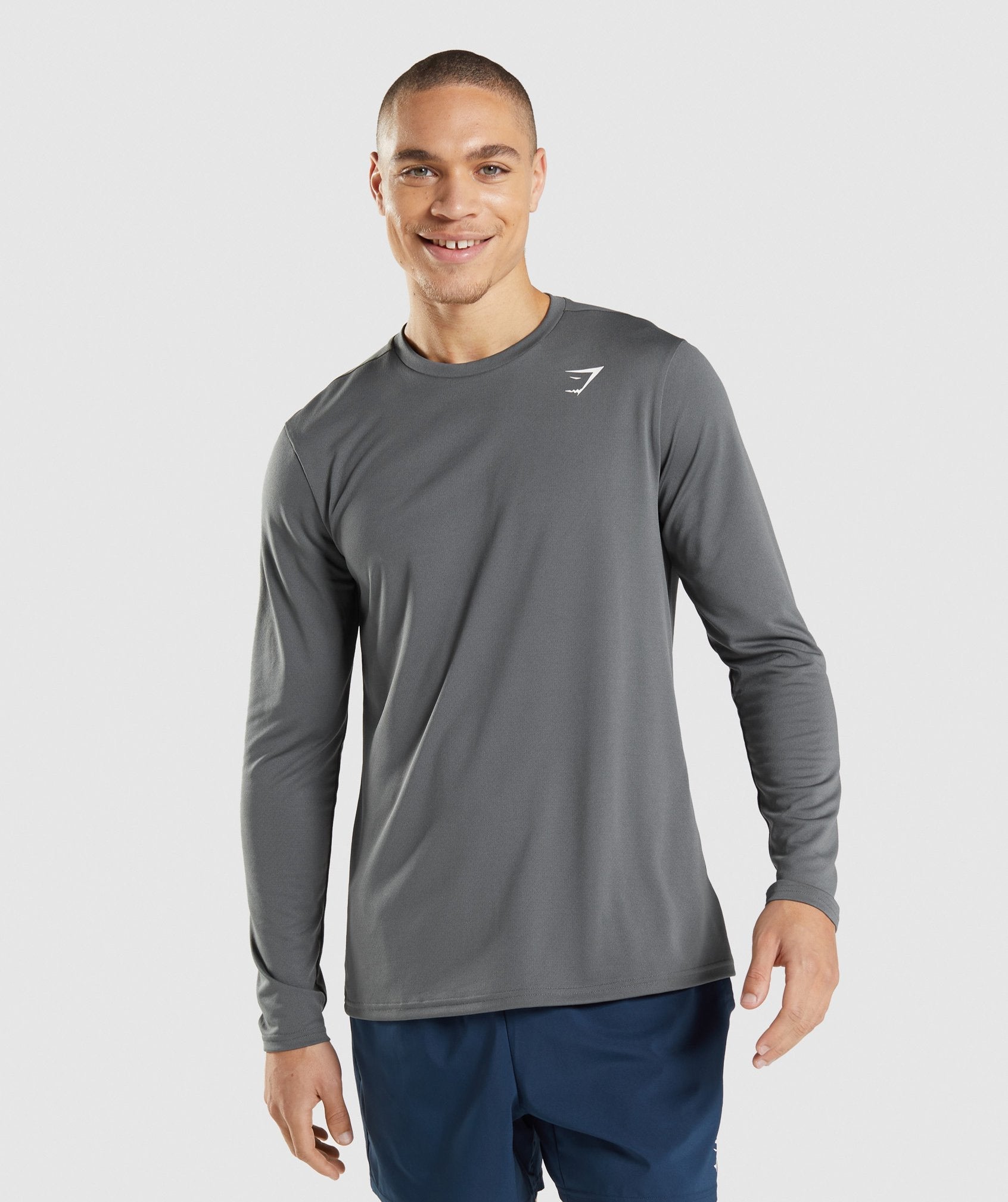 Grey Men's Gymshark Arrival Long Sleeve T Shirts | BXENFI-893