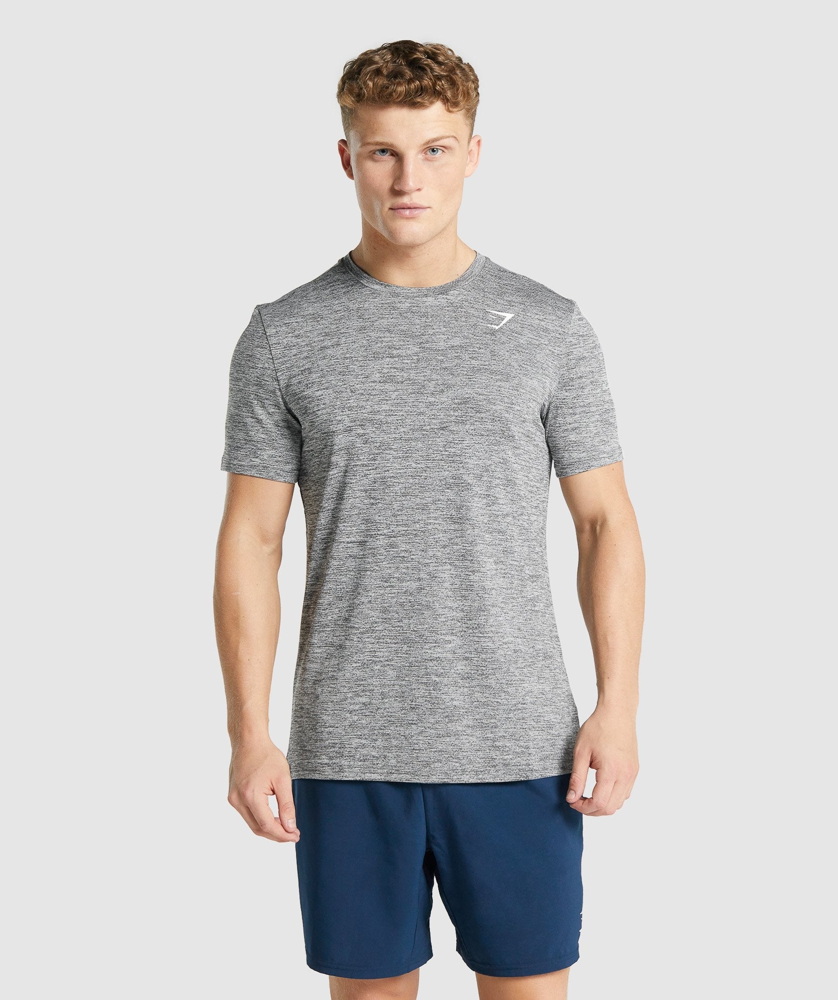 Grey Men's Gymshark Arrival Marl T Shirts | GKSOHV-790