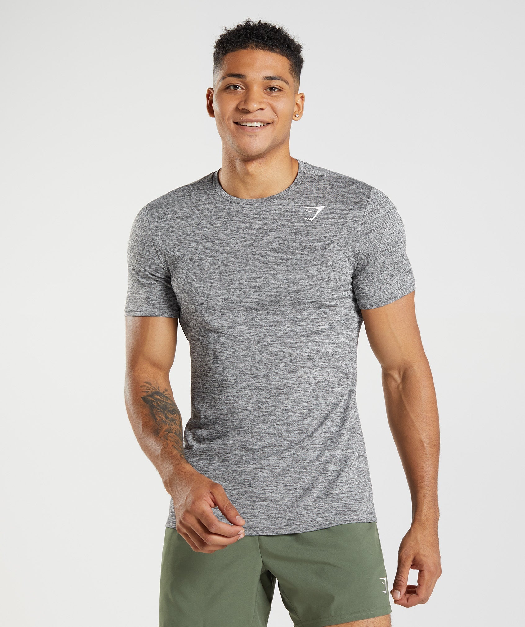 Grey Men's Gymshark Arrival Marl T Shirts | NQVSRU-379