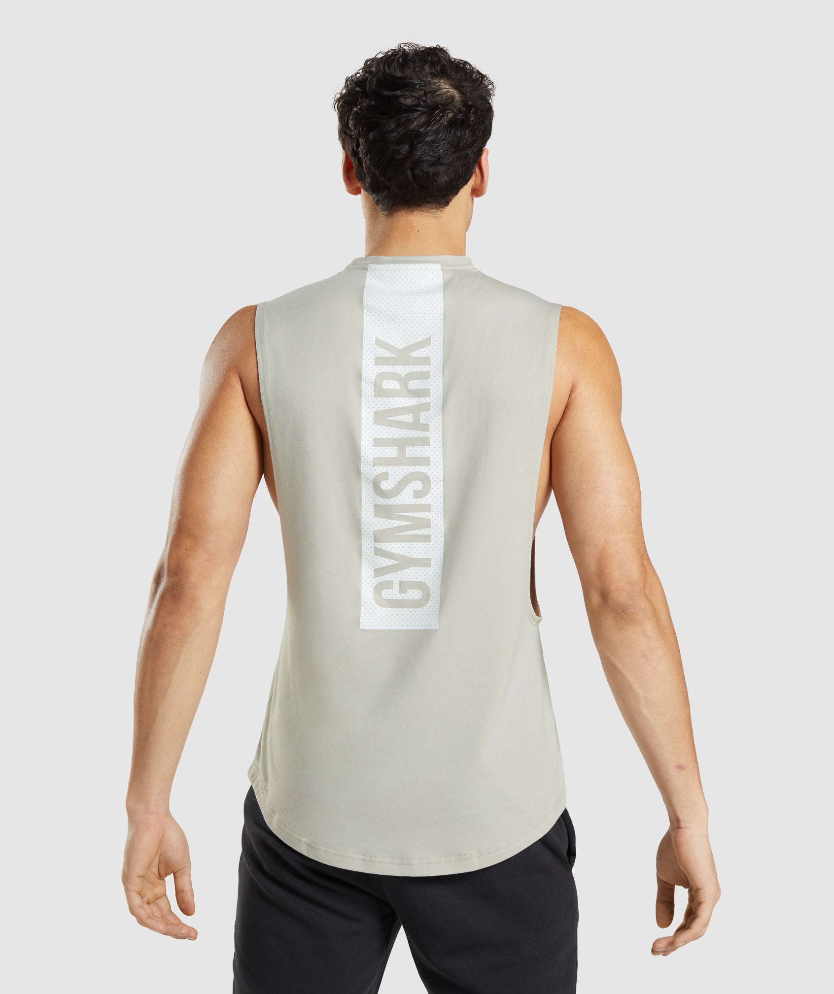 Grey Men's Gymshark Bold Drop Arm Tanks | QVXHLU-891