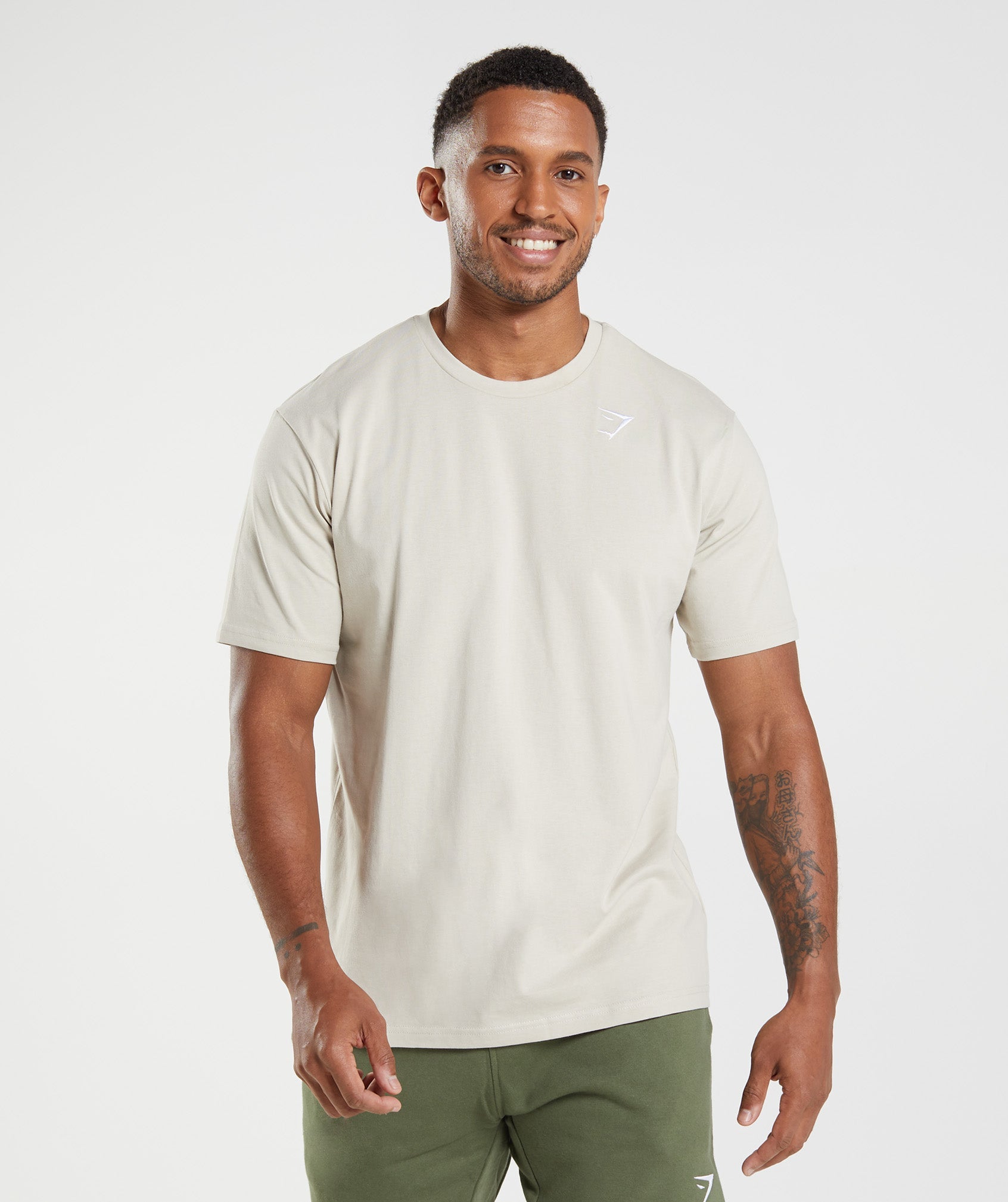 Grey Men's Gymshark Crest T Shirts | GIHFCL-658