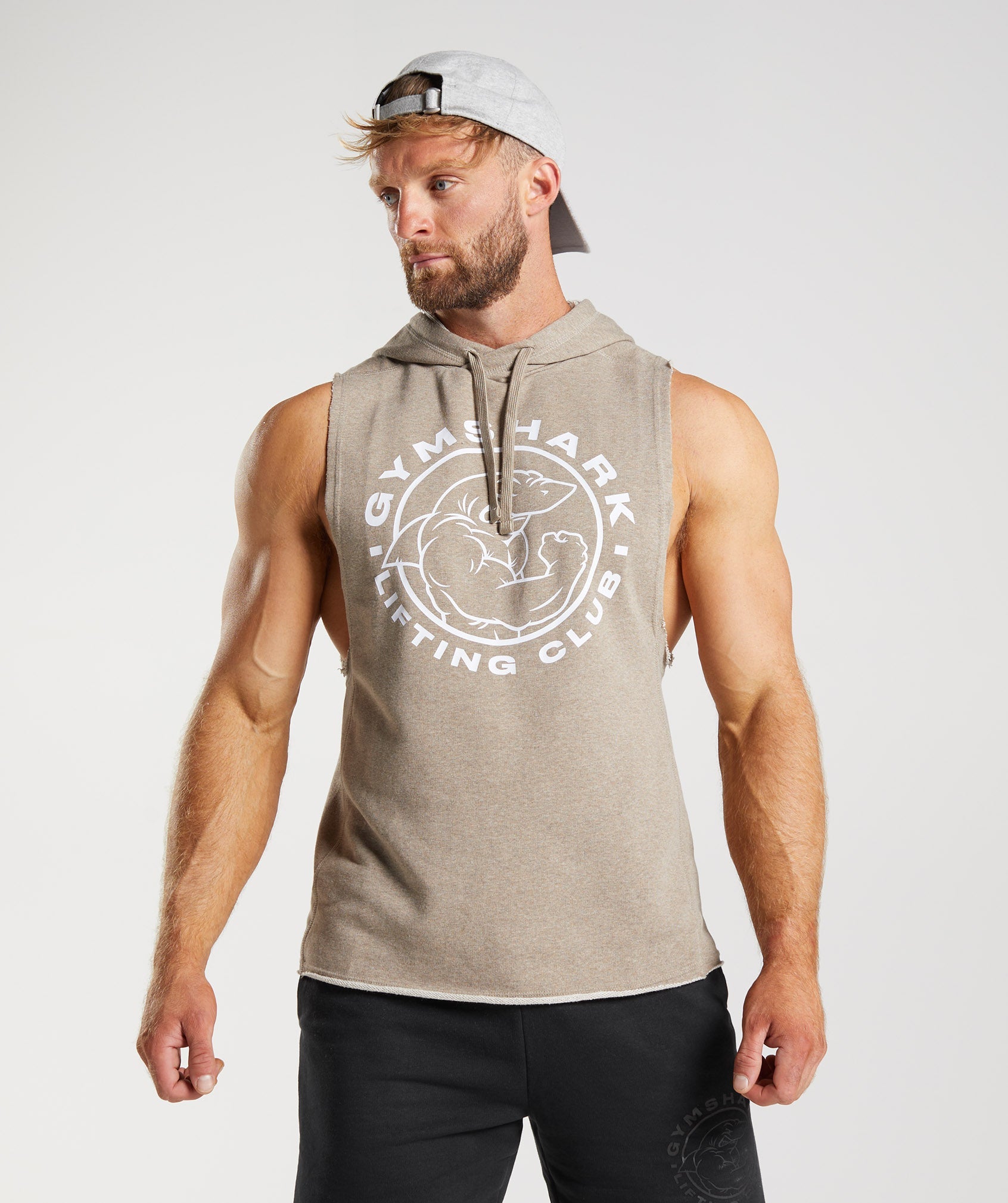 Grey Men's Gymshark Legacy Drop Arm Hoodie | CXVJFB-910