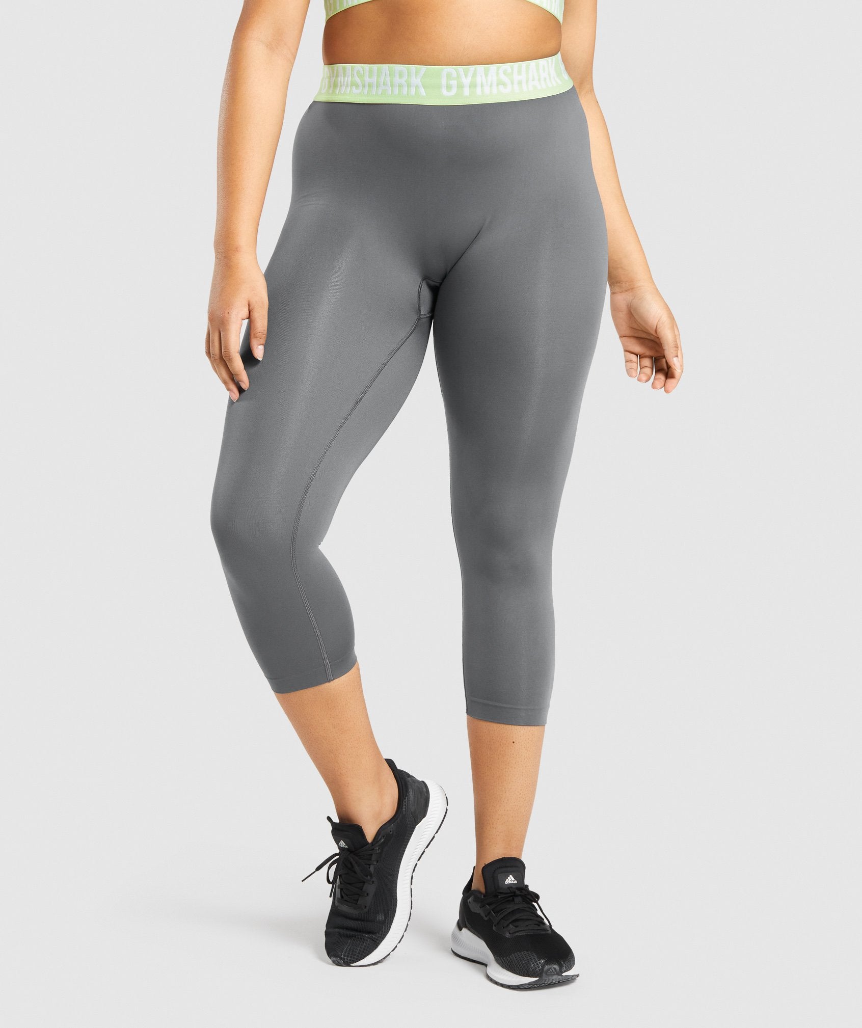 Grey Women's Gymshark Fit Seamless Cropped Leggings | QBCIXZ-421