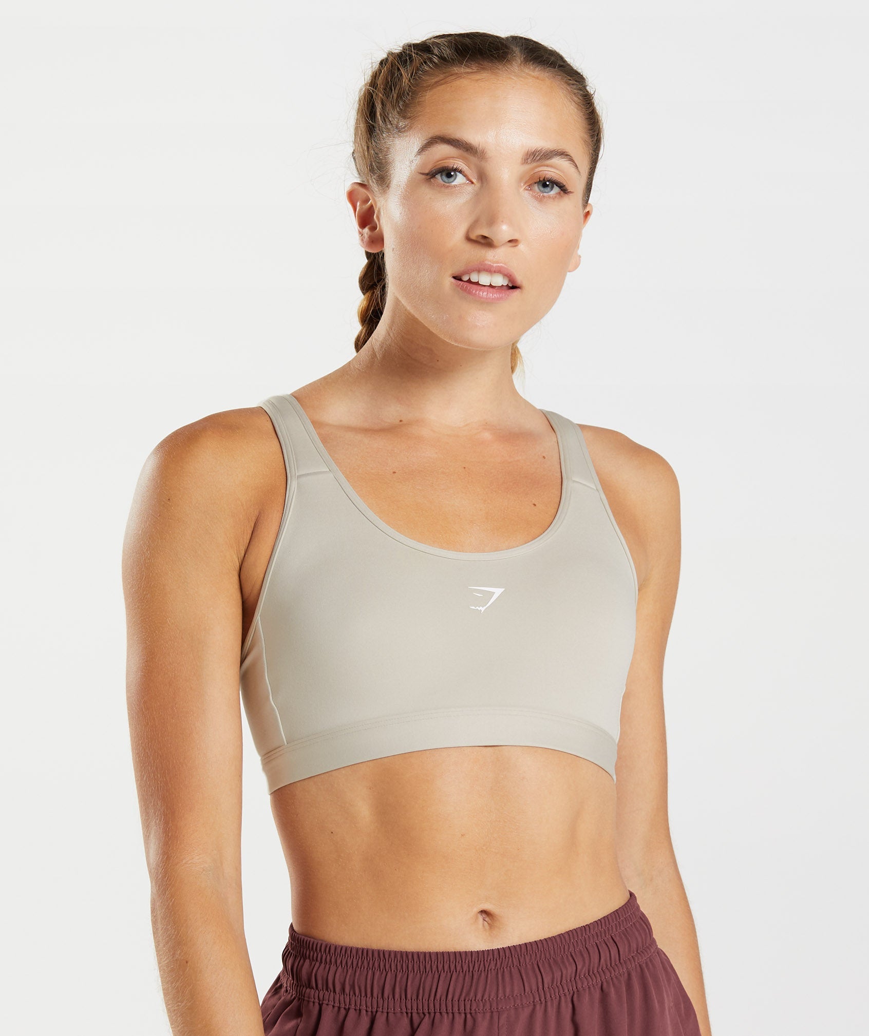 Grey Women's Gymshark Fraction Sports Bra | KLNRIG-014