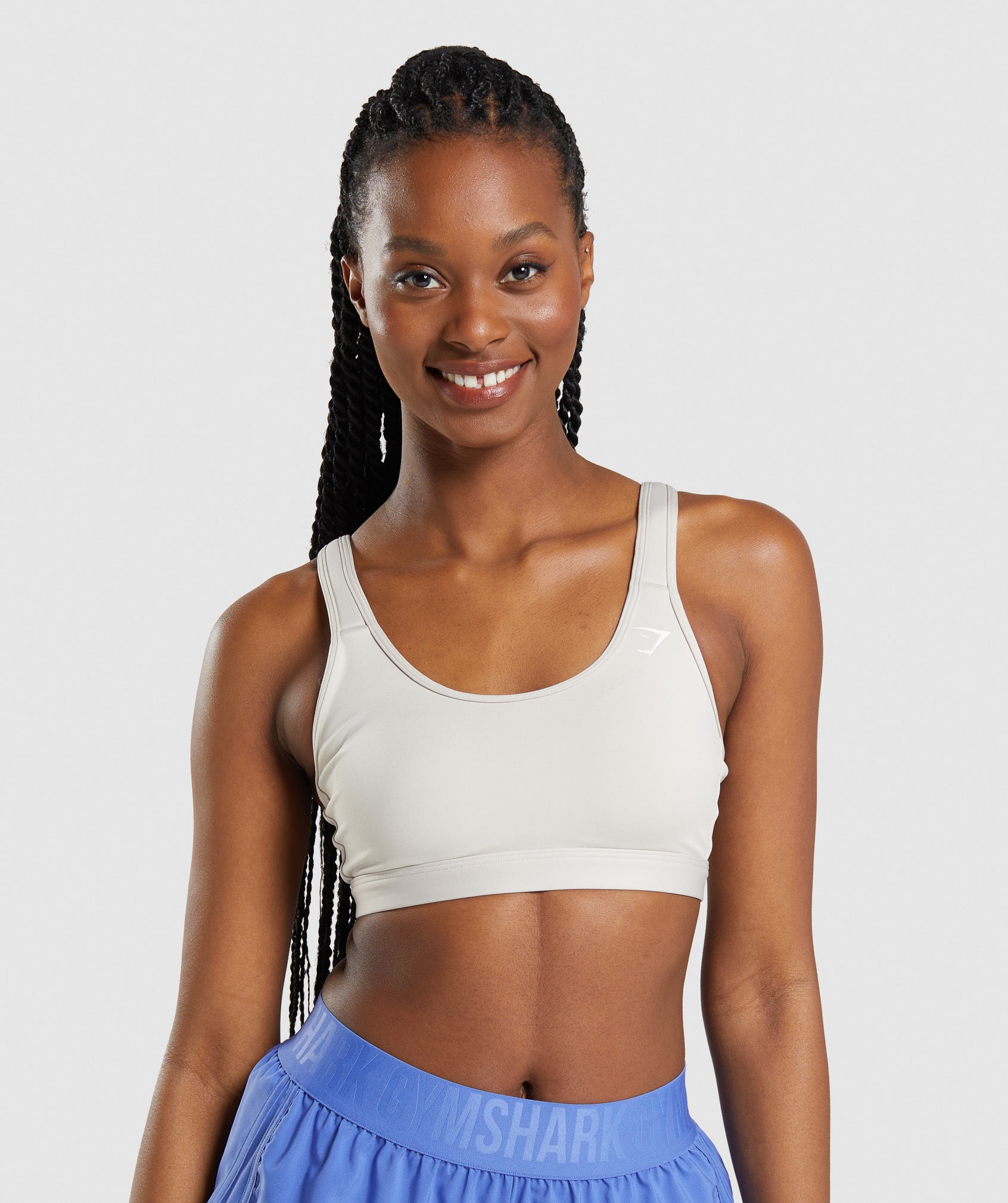 Grey Women's Gymshark Scoop Neck Sports Bra | CPQASM-597