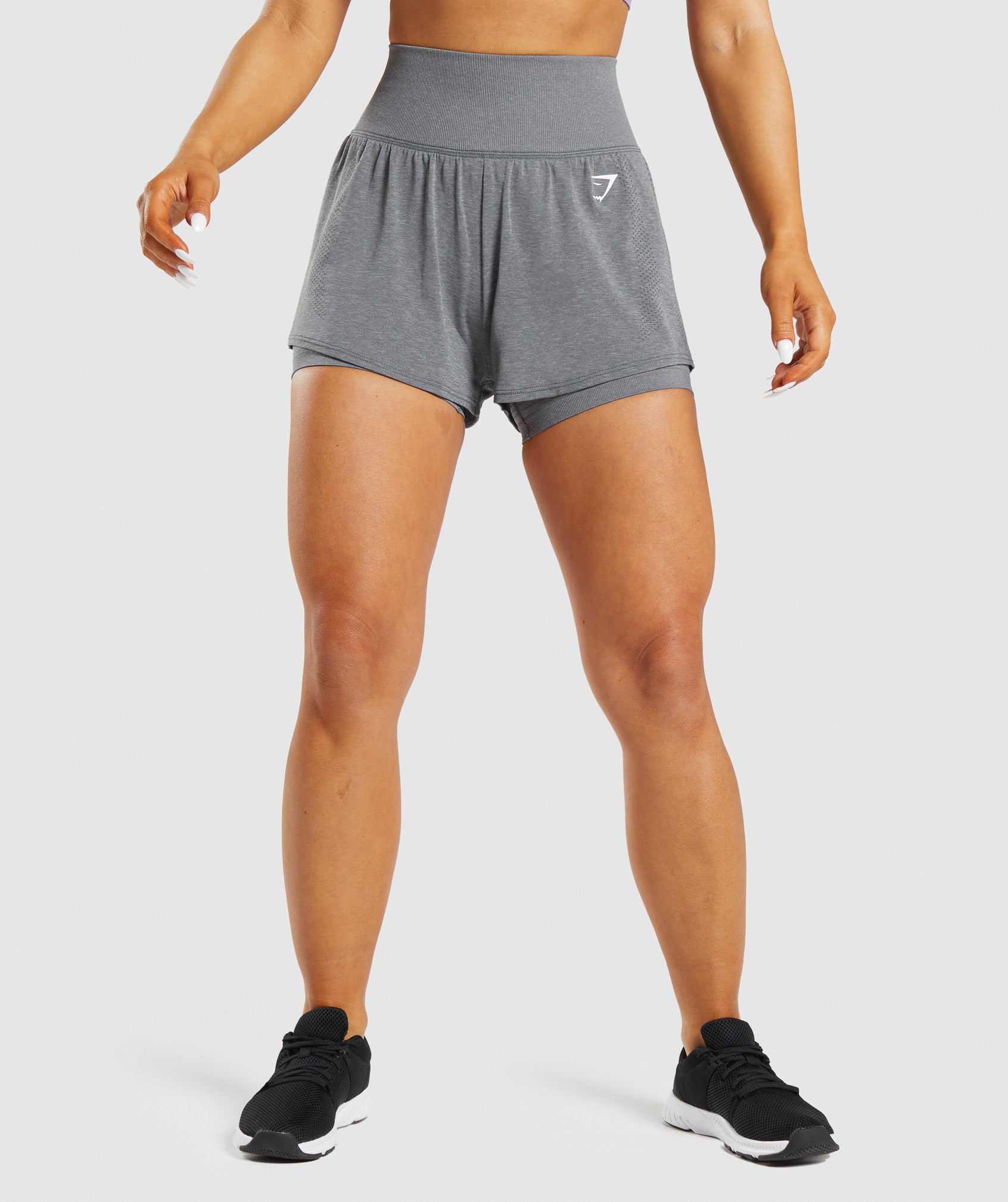 Grey Women's Gymshark Vital Seamless 2.0 2-in-1 Shorts | HTEYRF-874