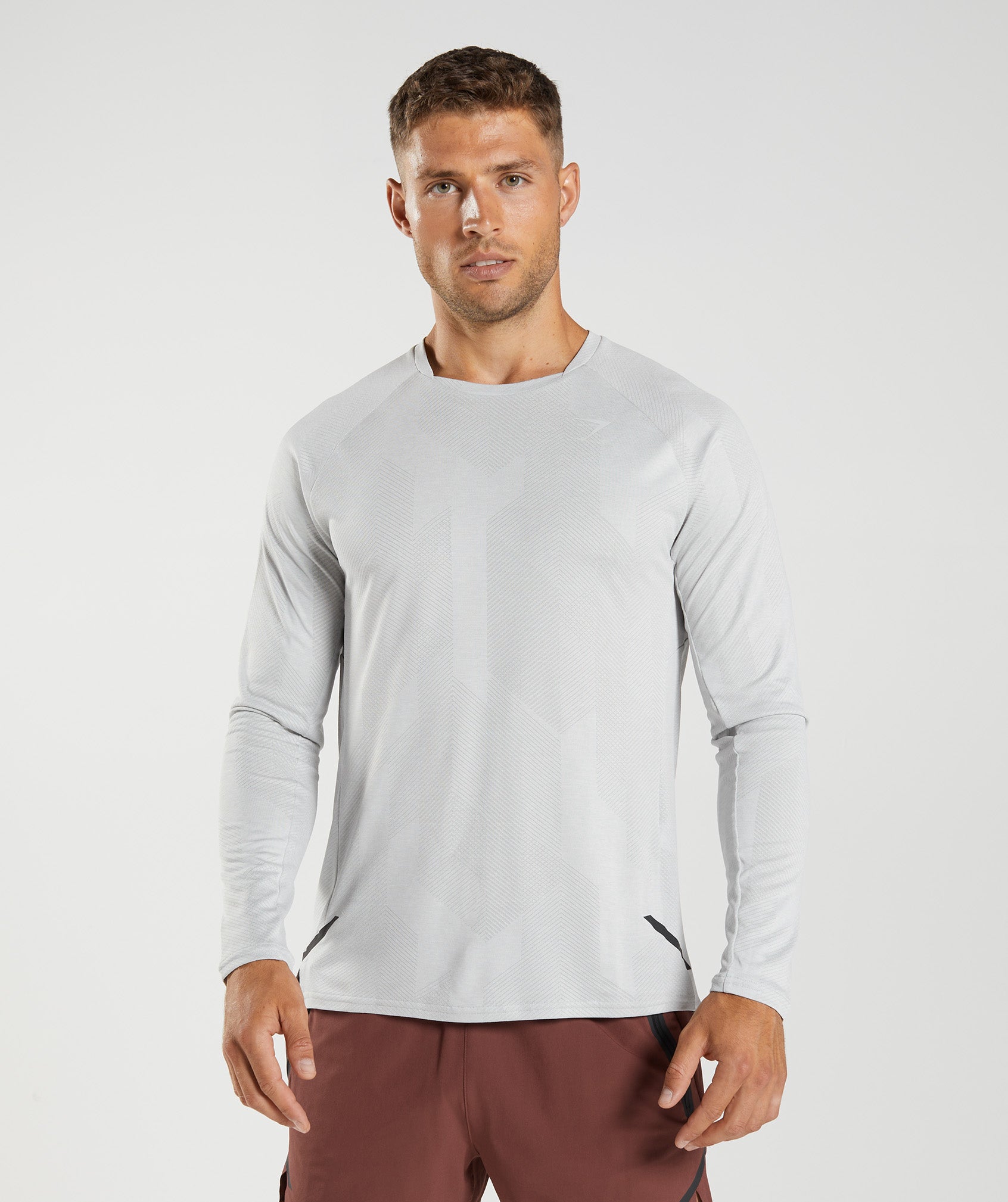 Light Grey Men's Gymshark Apex Long Sleeve T Shirts | REVQPM-407