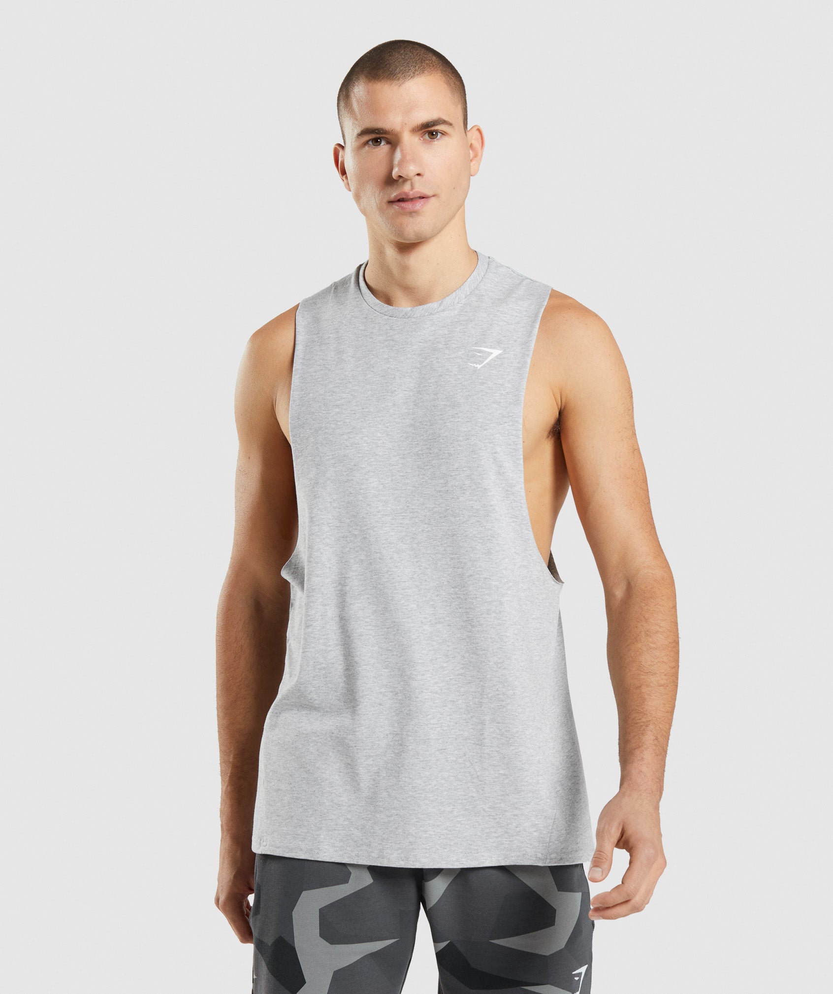 Light Grey Men's Gymshark Critical 2.0 Drop Arm Tanks | EZTNDB-702