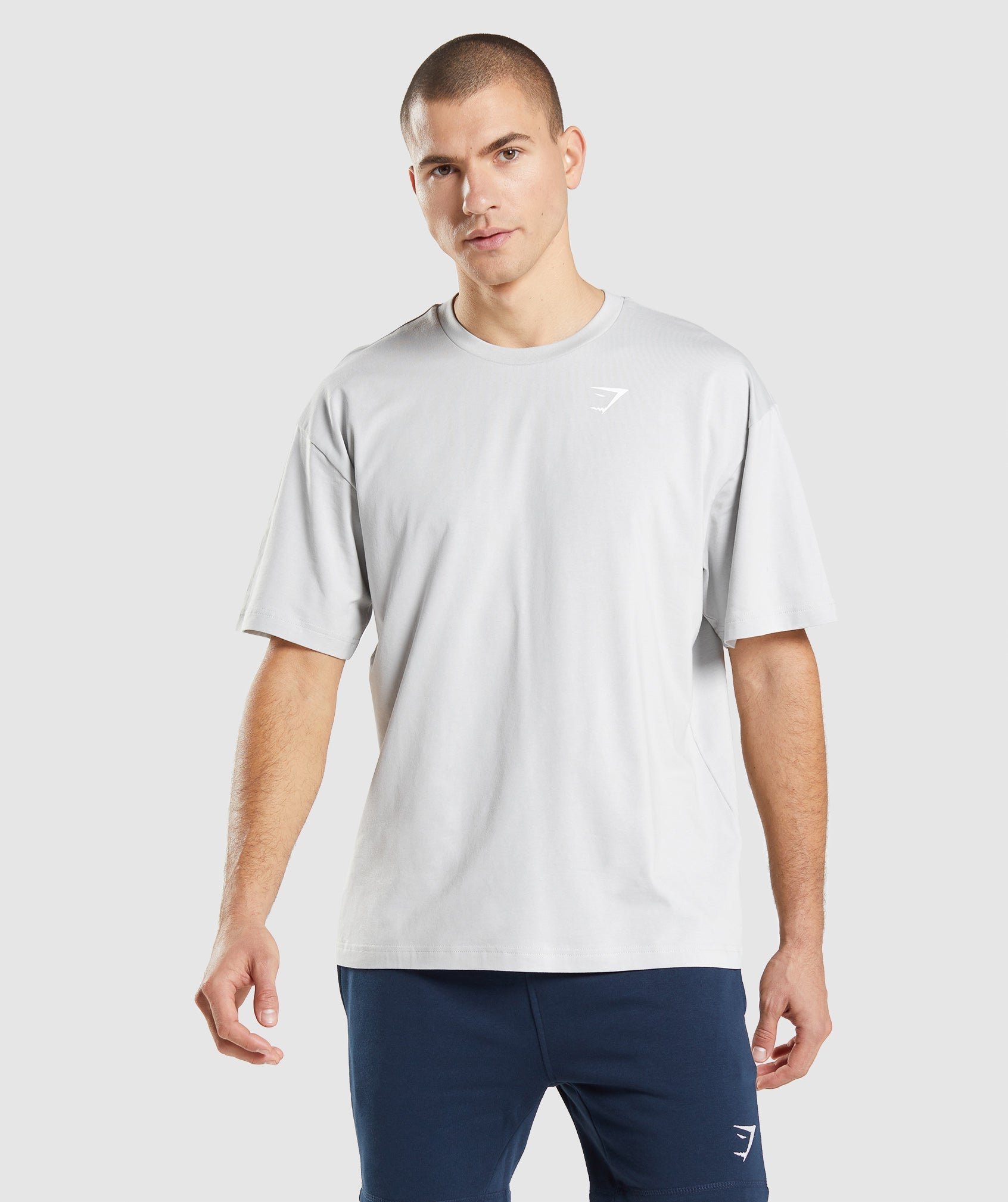 Light Grey Men's Gymshark Essential Oversized T Shirts | LATJNY-916