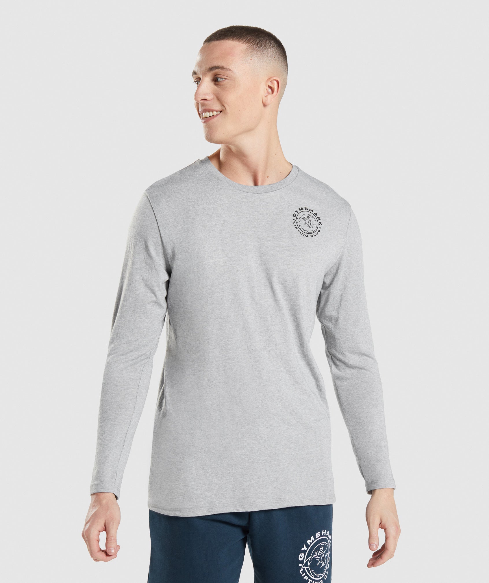 Light Grey Men's Gymshark Legacy Long Sleeve T Shirts | CDBQNW-742