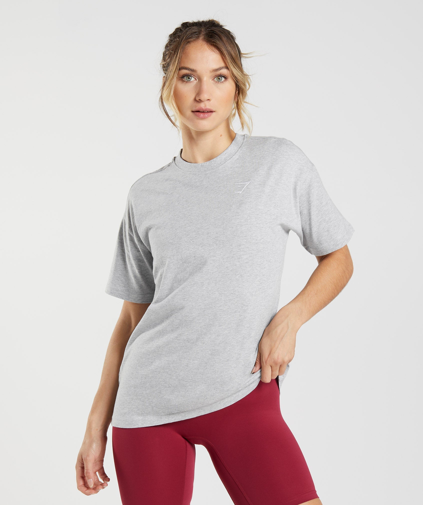 Light Grey Women's Gymshark Training Oversized T Shirts | TXAKPH-673