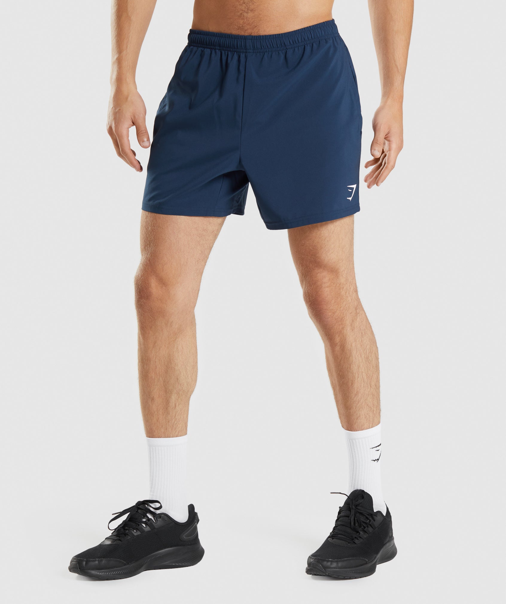 Navy Men's Gymshark Arrival 5" Shorts | EOYIJL-461