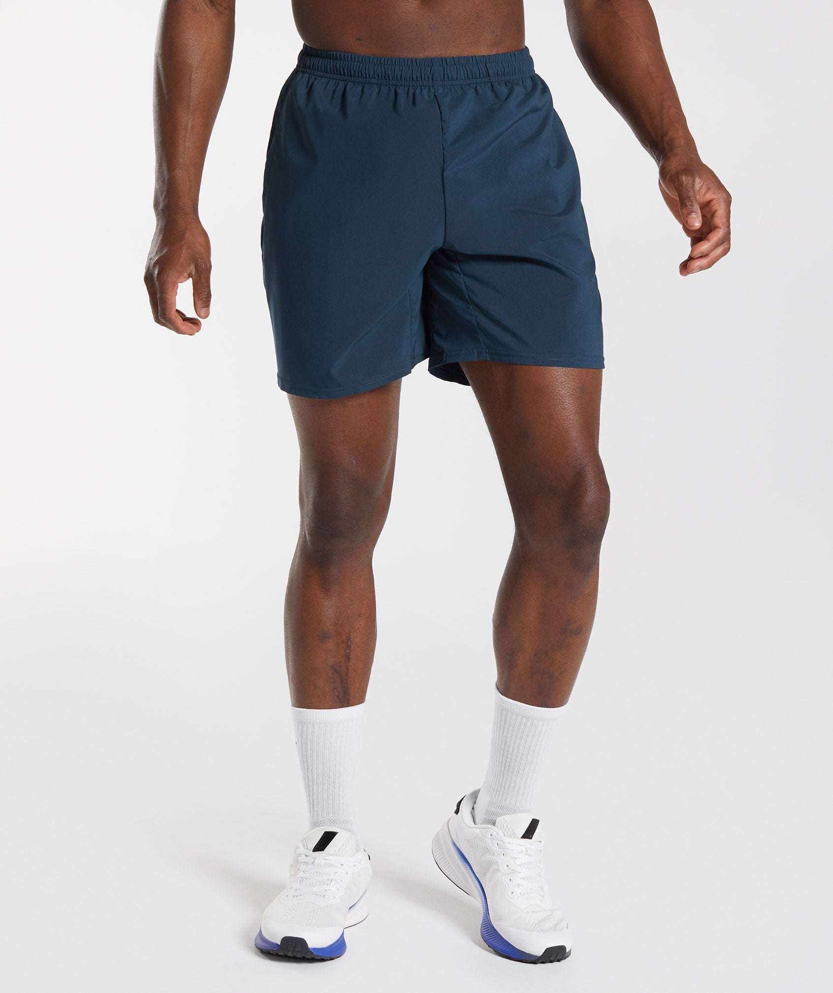 Navy Men's Gymshark Arrival Shorts | XGVDMN-739