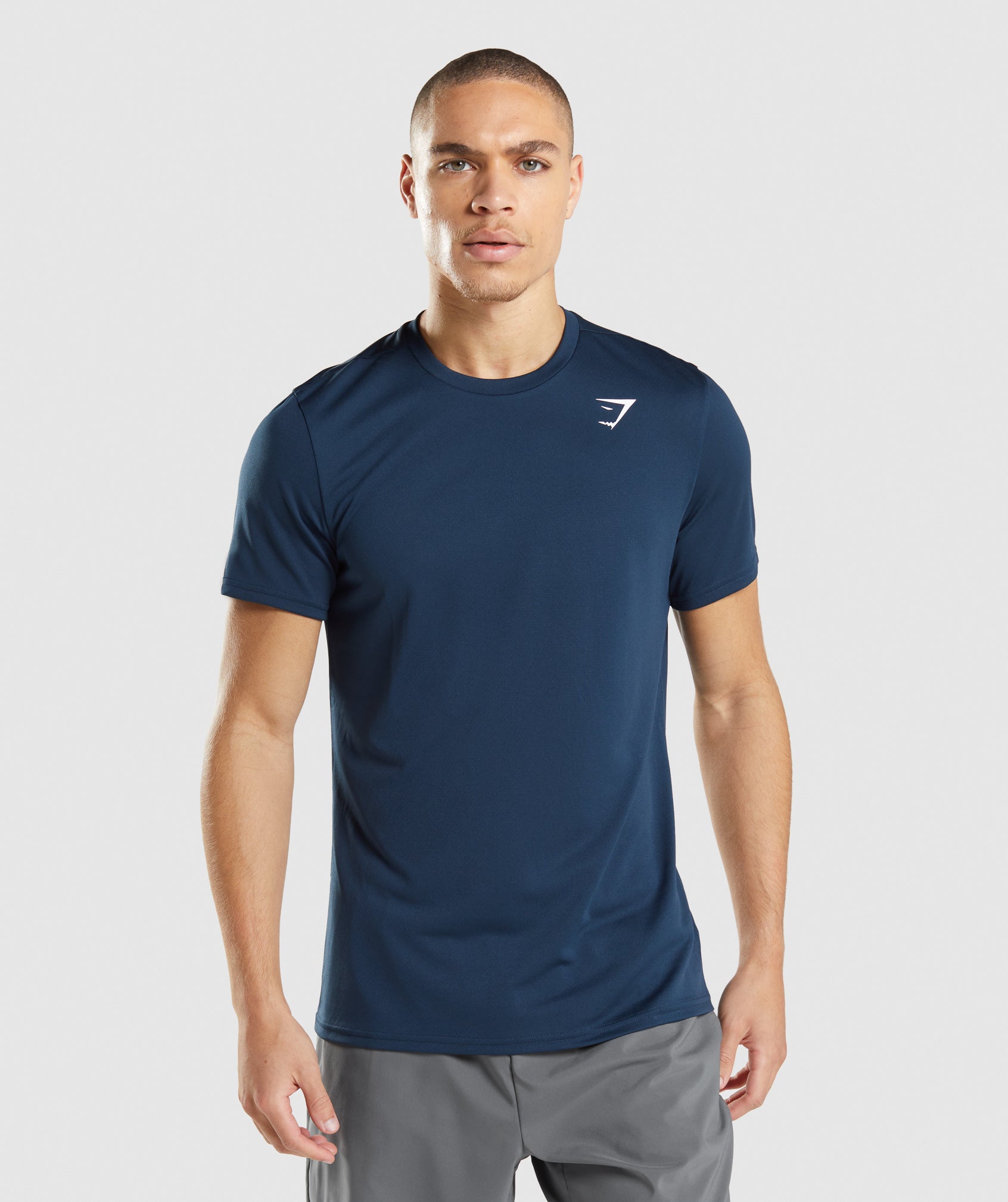 Navy Men's Gymshark Arrival T Shirts | WGDFUV-746