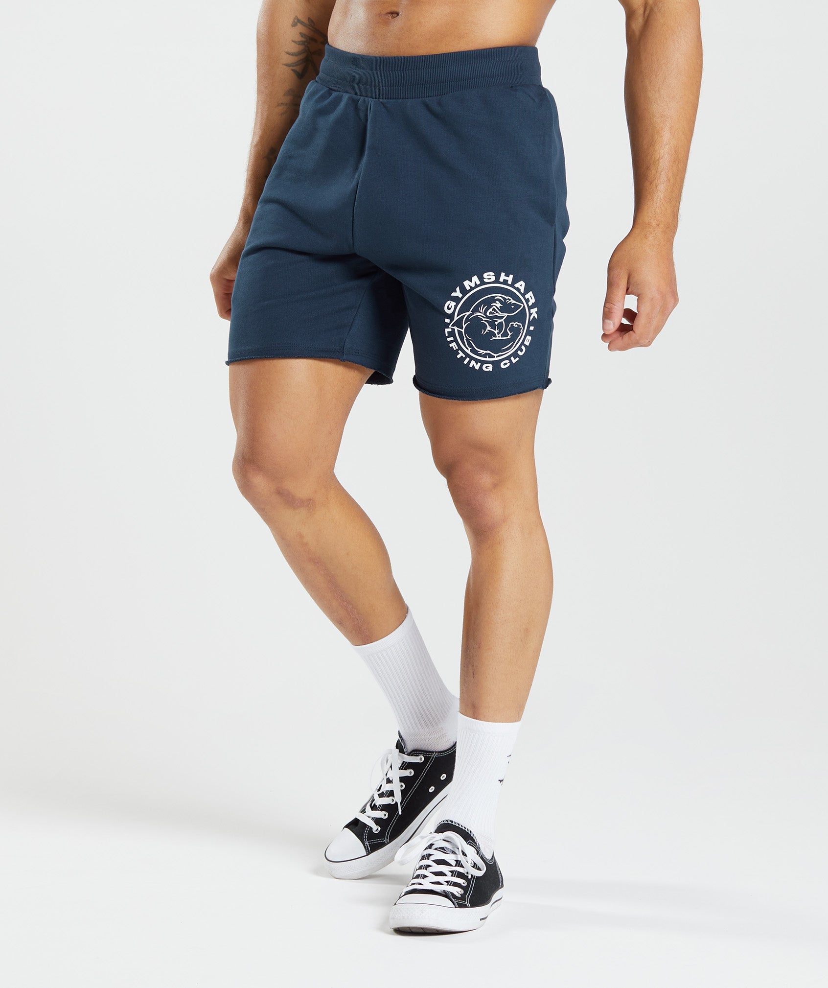 Navy Men's Gymshark Legacy Shorts | EFSLYN-732