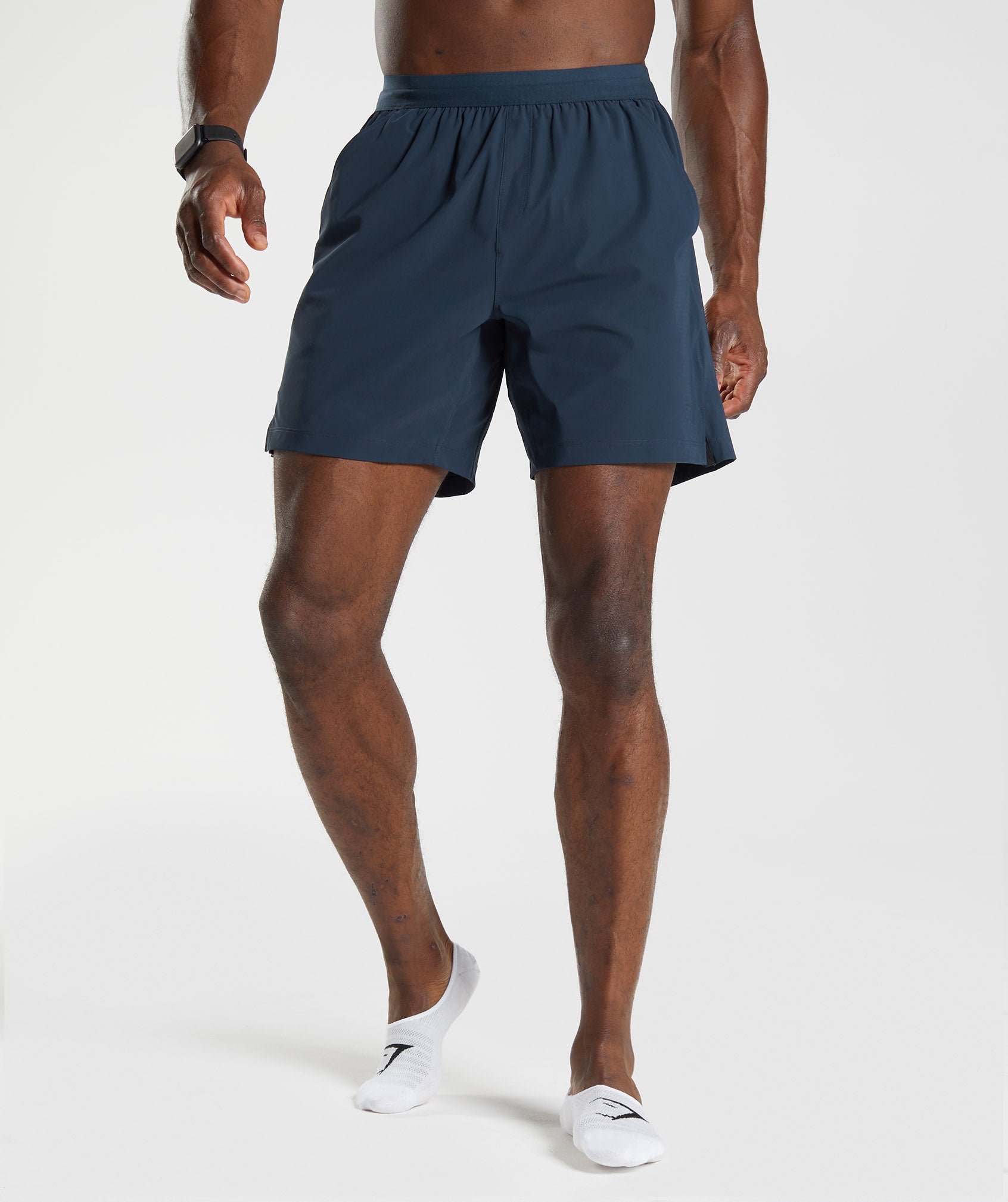 Navy Men's Gymshark Studio Shorts | HPZGAF-491