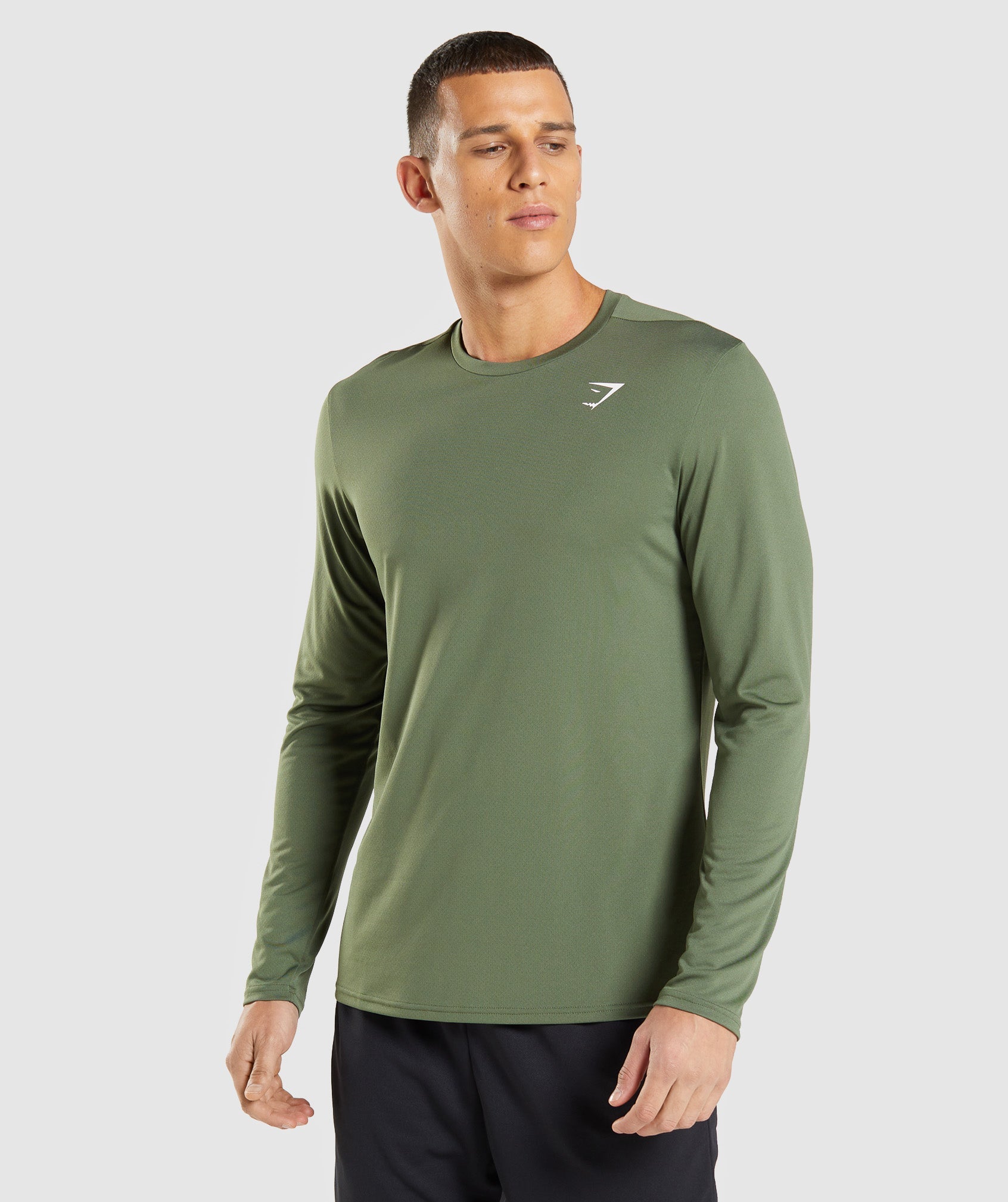 Olive Men's Gymshark Arrival Long Sleeve T Shirts | ISEWZJ-982