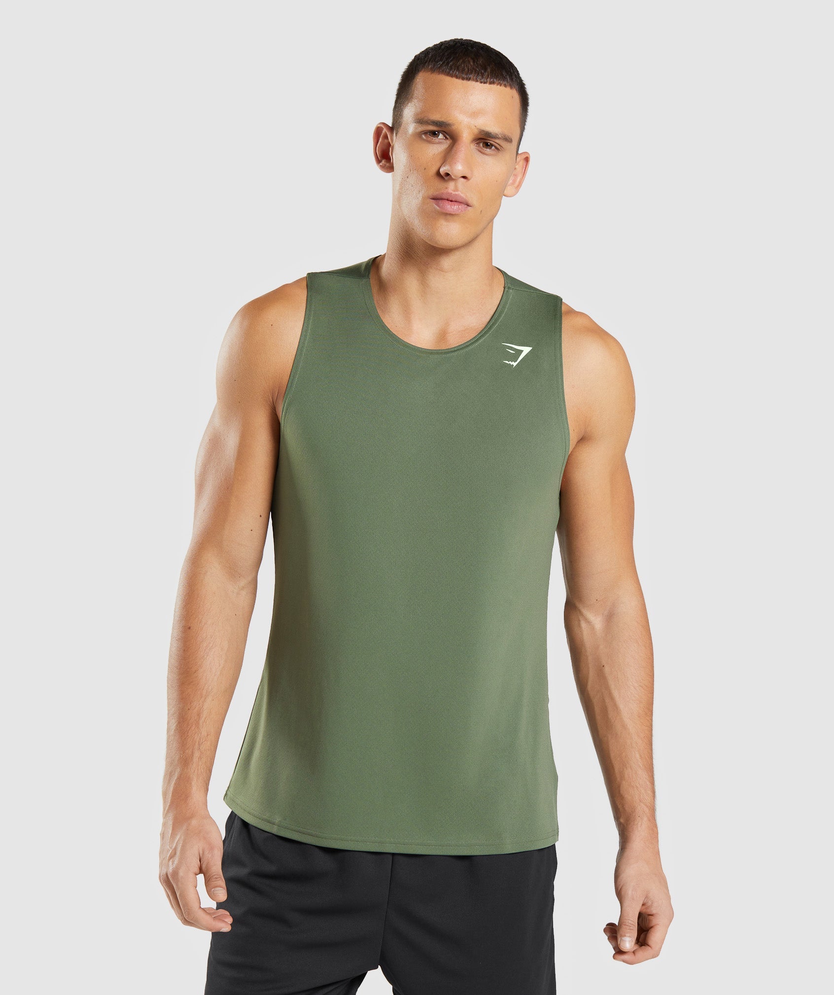 Olive Men's Gymshark Arrival Tanks | YBZRGW-928