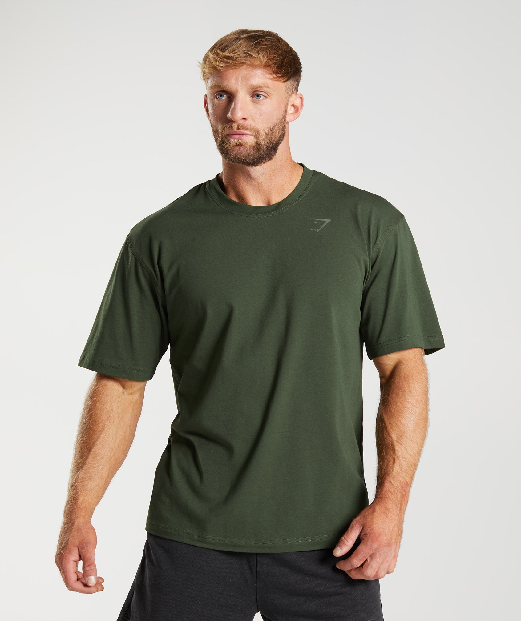 Olive Men's Gymshark Power T Shirts | PEZRWF-421