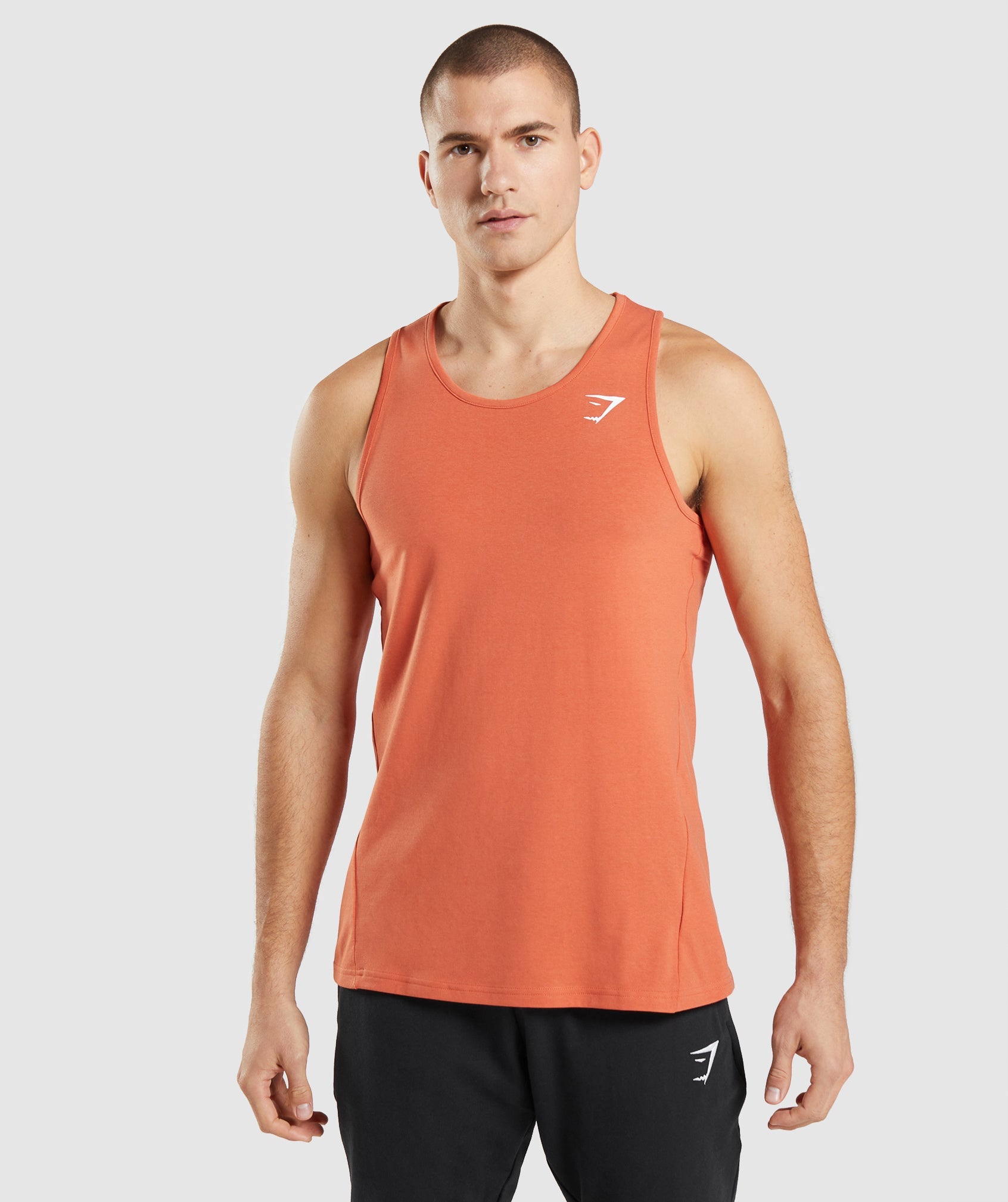 Orange Men's Gymshark Critical Tanks | OBIXGS-986