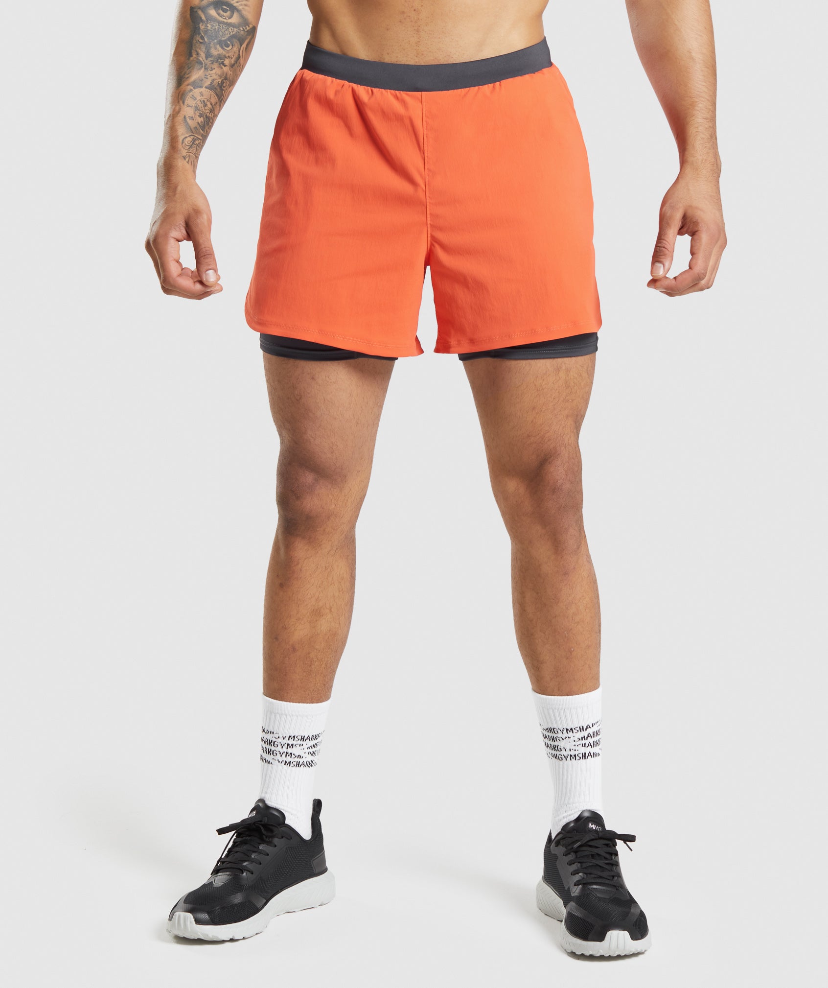 Orange Men's Gymshark Speed Evolve 5" 2 In 1 Shorts | PEWZQC-219