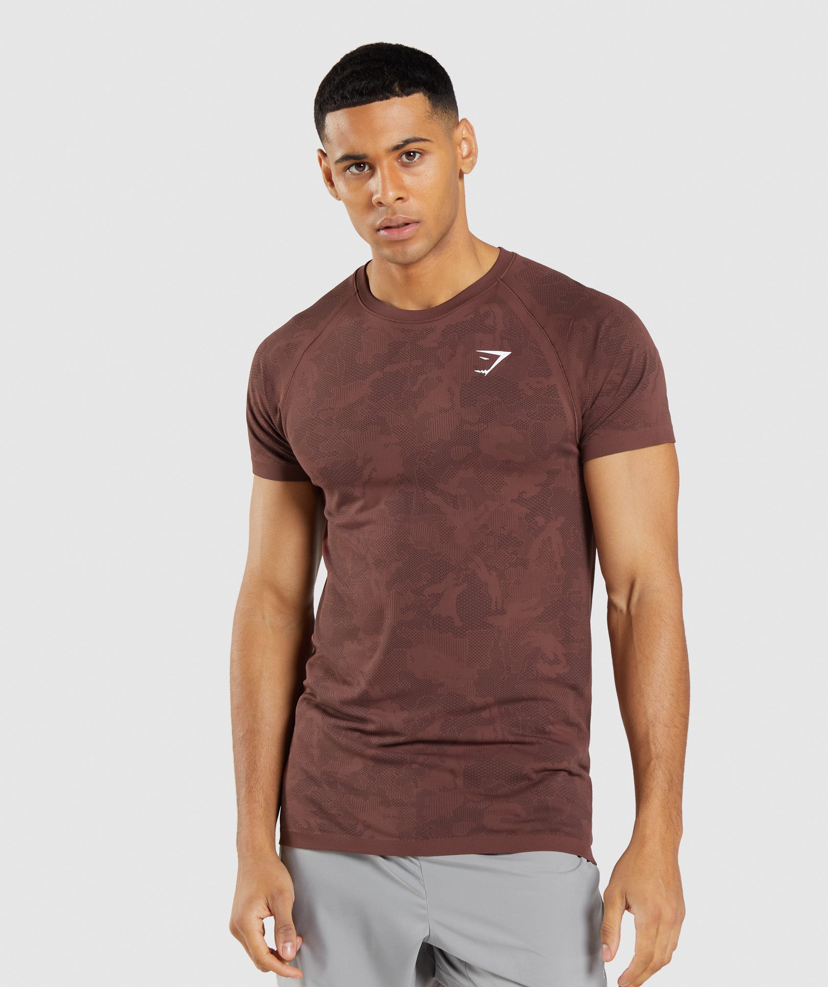 Pink Brown / Black Men's Gymshark Geo Seamless T Shirts | NYJQMX-107