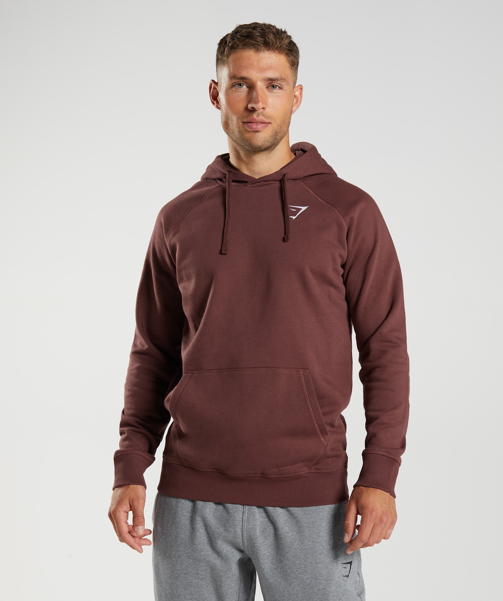 Pink Brown Men's Gymshark Crest Hoodie | ZOIENW-603