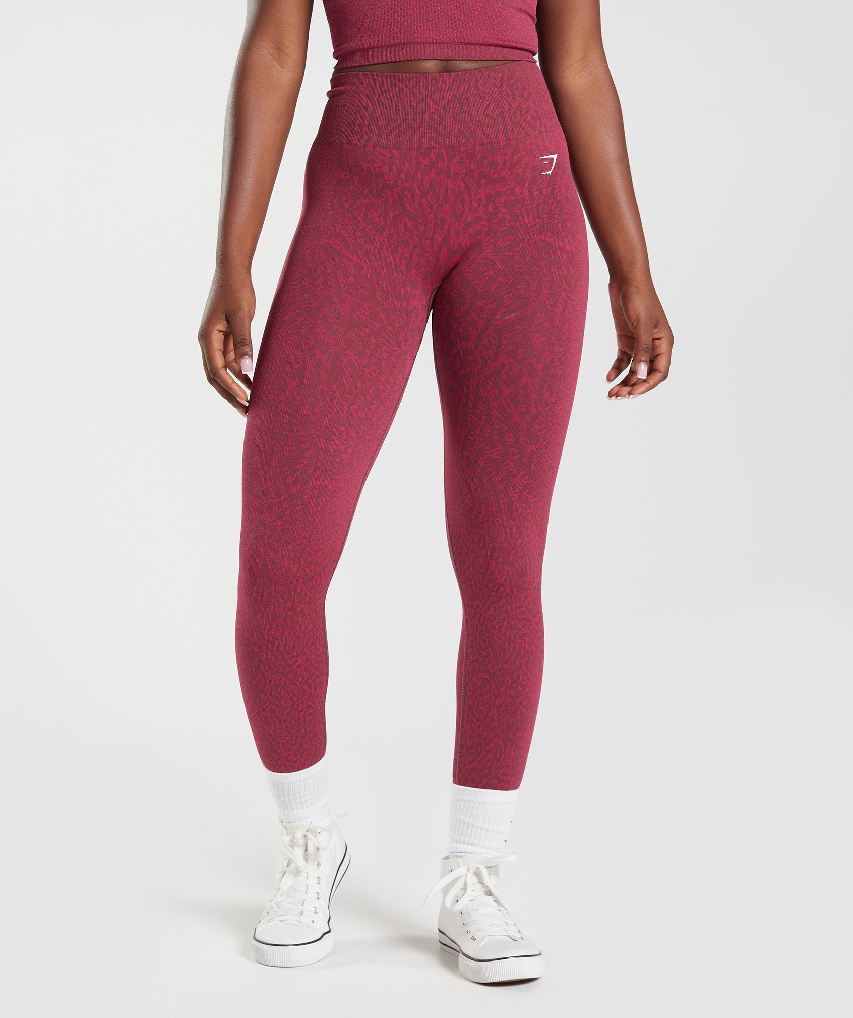 Pink Brown Women's Gymshark Adapt Animal Seamless Leggings | OYRCAB-526