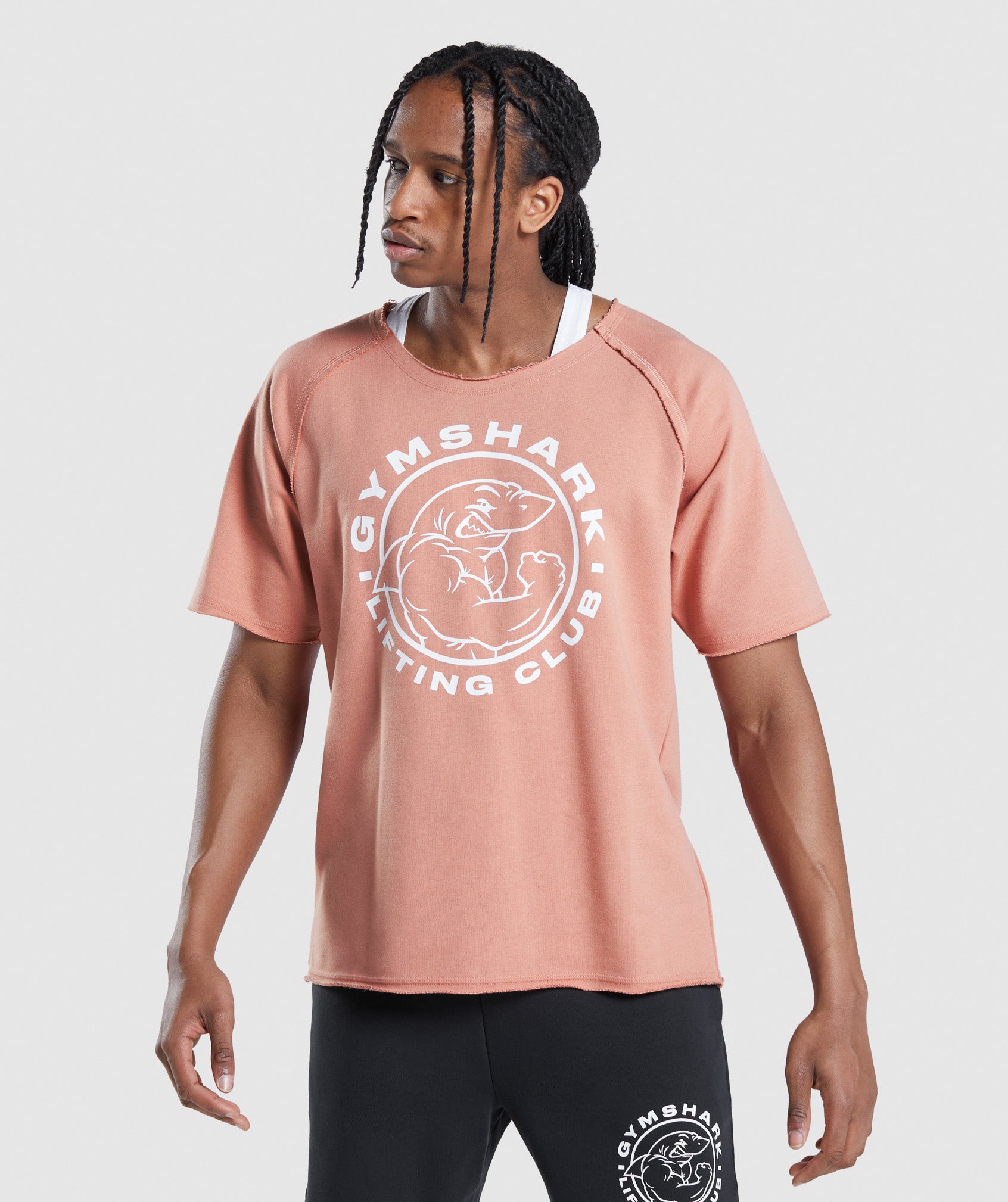 Pink Men's Gymshark Legacy Rag Tops | ZFSJHA-475