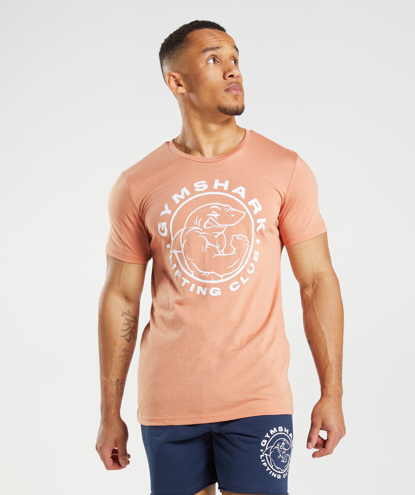 Pink Men's Gymshark Legacy T Shirts | AJSOWN-490