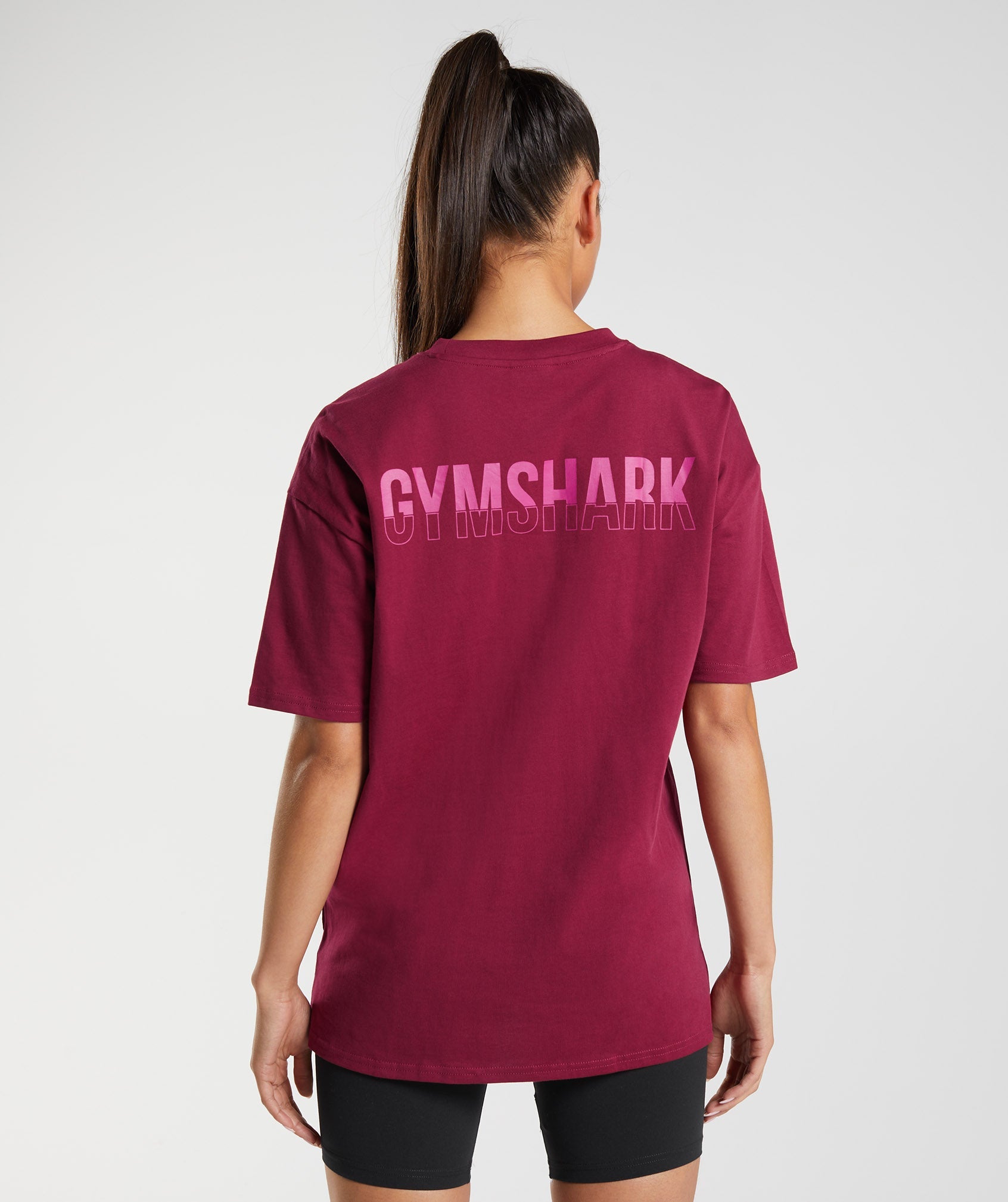 Pink Women's Gymshark Fraction Oversized T Shirts | UDSWIT-294