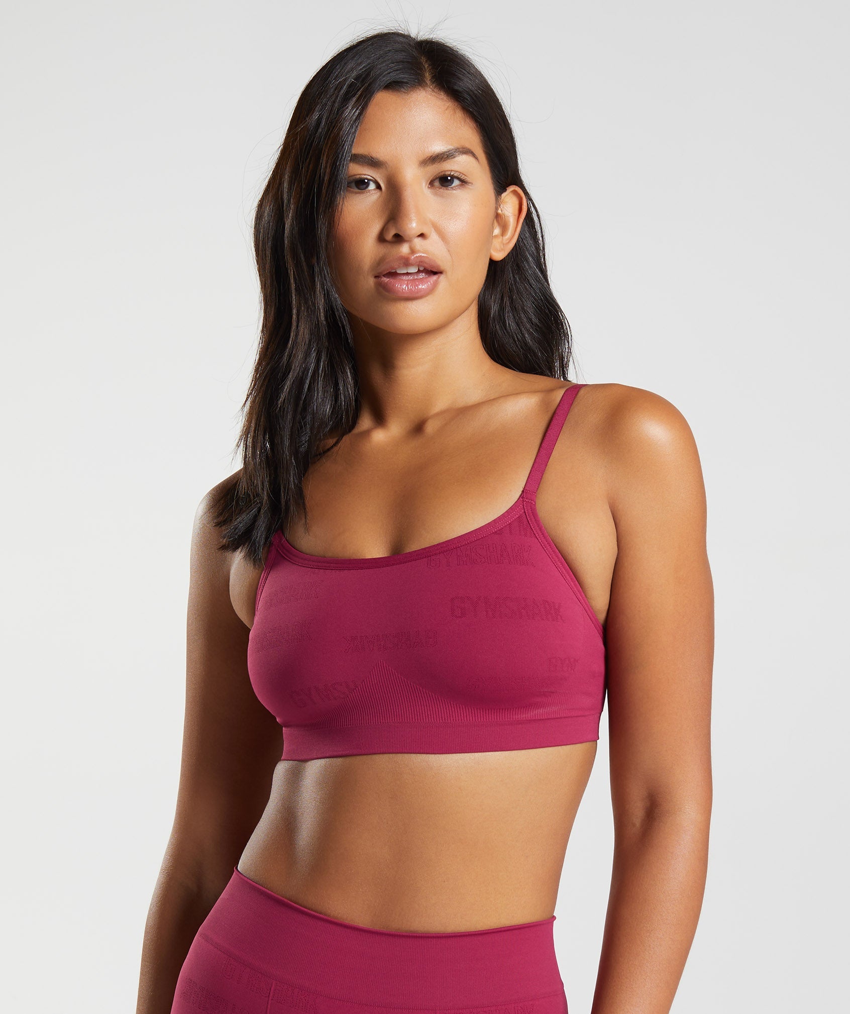 Pink Women's Gymshark Seamless Jacquard Sports Bra | VIQCOL-917