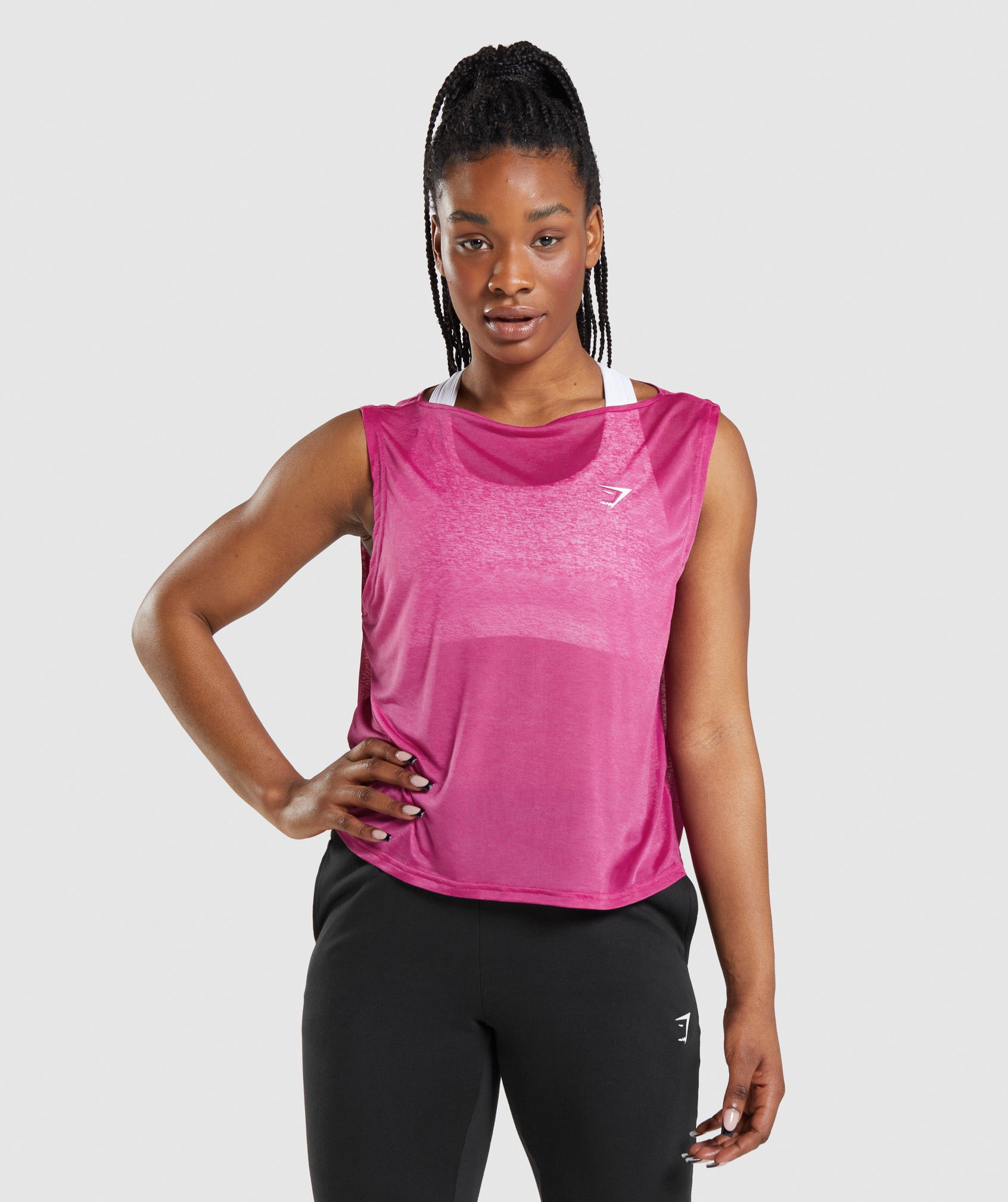 Pink Women's Gymshark Training Oversized Tanks | ZKJIUY-714