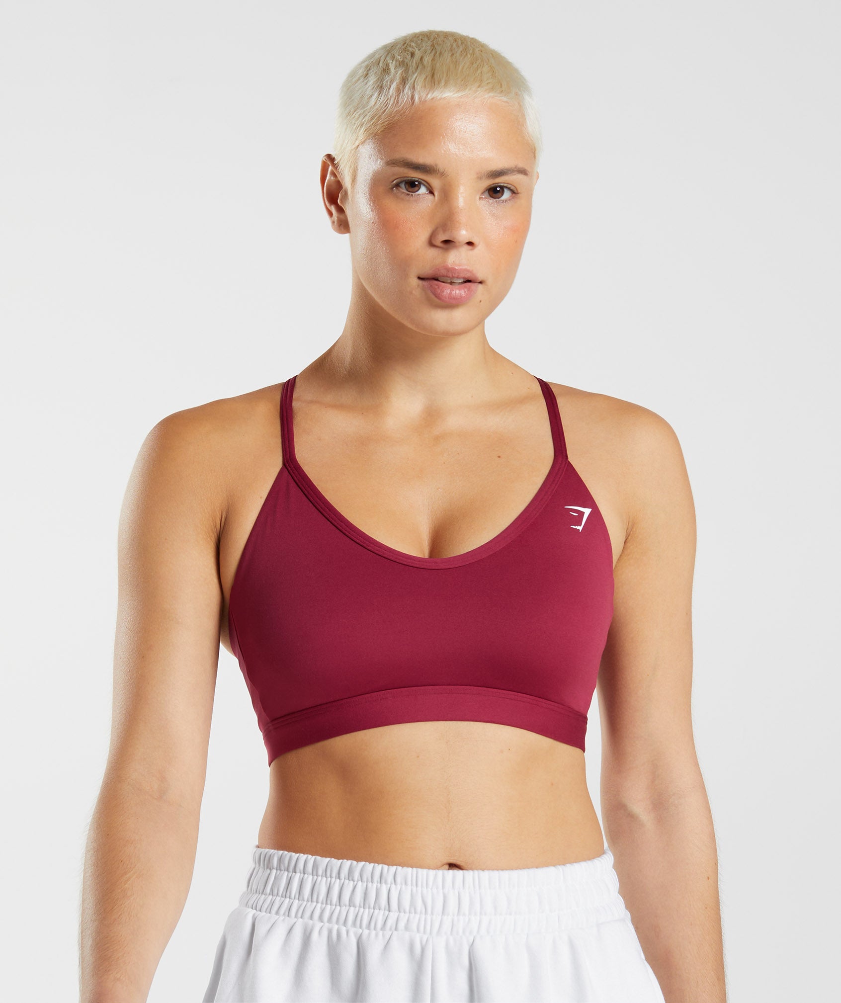 Pink Women's Gymshark V Neck Sports Bra | VEFPBW-345