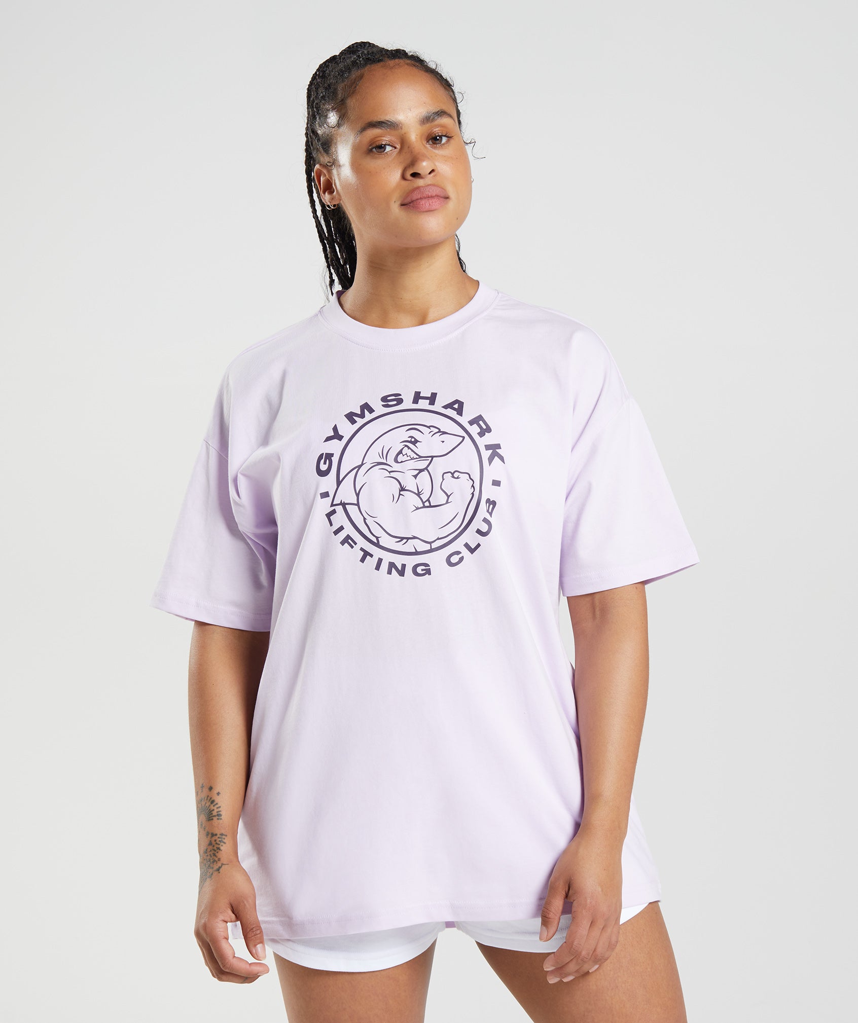 Purple Women's Gymshark Legacy Oversized T Shirts | HZWVYE-827