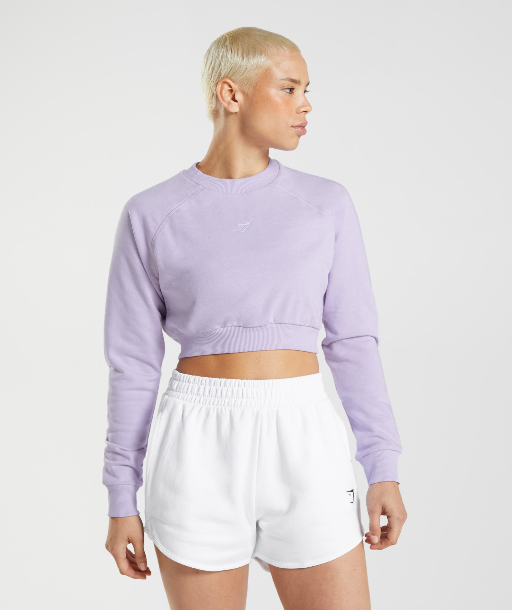 Purple Women's Gymshark Training Cropped Sweaters | LBHADV-369