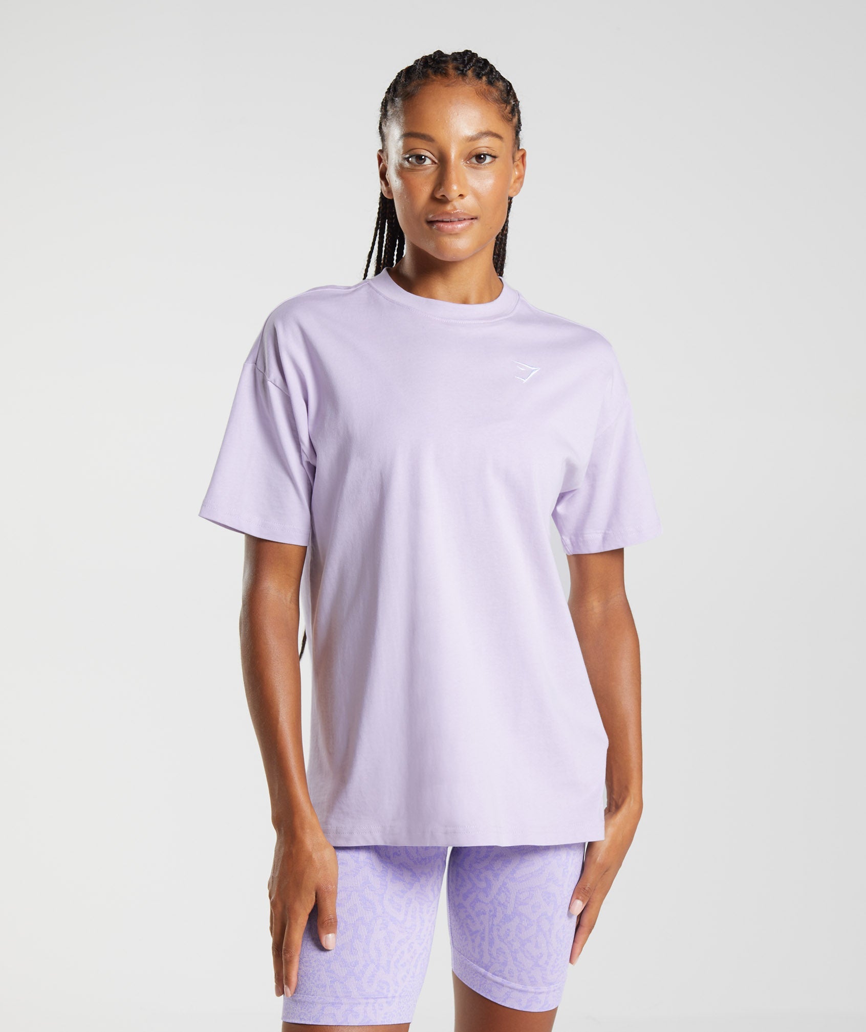 Purple Women's Gymshark Training Oversized T Shirts | IZLHRC-537